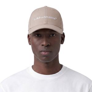 L/AB c/o Off-White Horizontal Embroidered Curved Brim Twill Hat - Cream - CREAM
