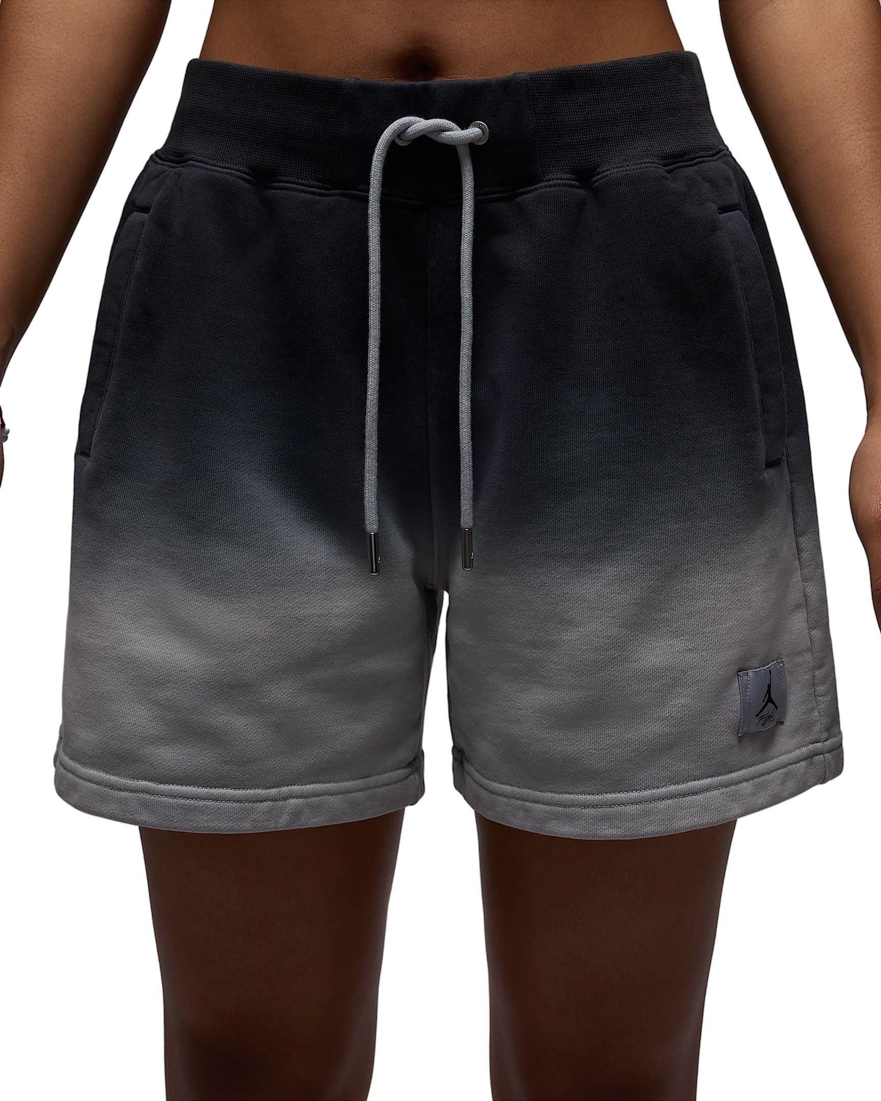 Jordan Women's Flight Fleece French Terry Dip Shorts -Grey - GREY Thumbnail View 1
