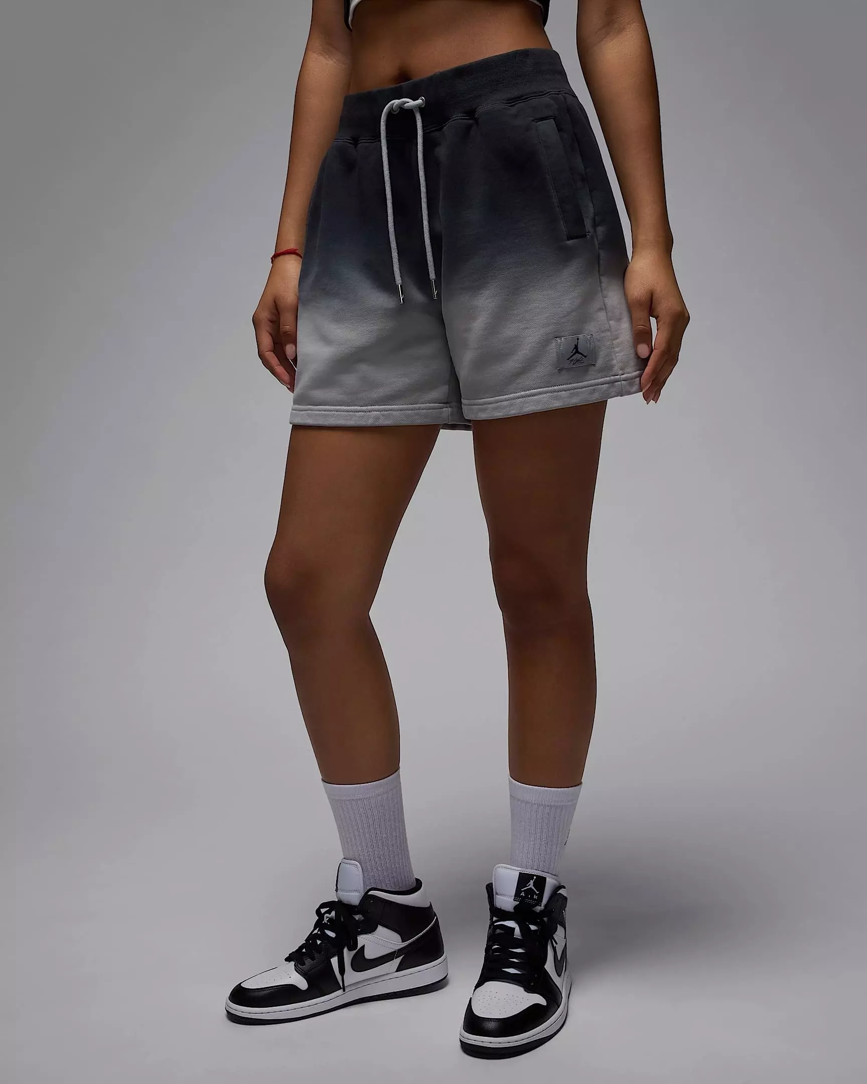 Jordan Women's Flight Fleece French Terry Dip Shorts -Grey - GREY