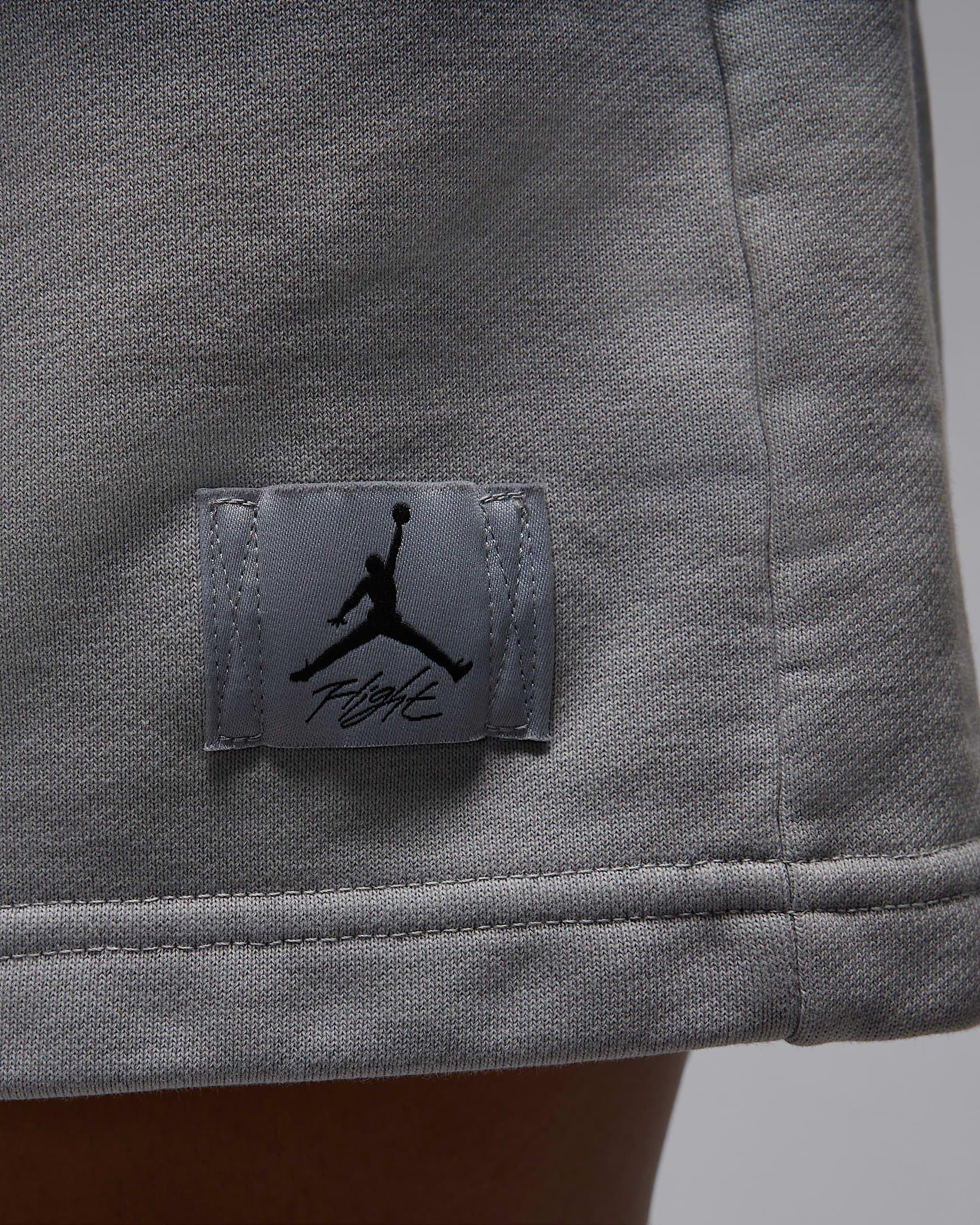 Jordan Women's Flight Fleece French Terry Dip Shorts -Grey - GREY Thumbnail View 5