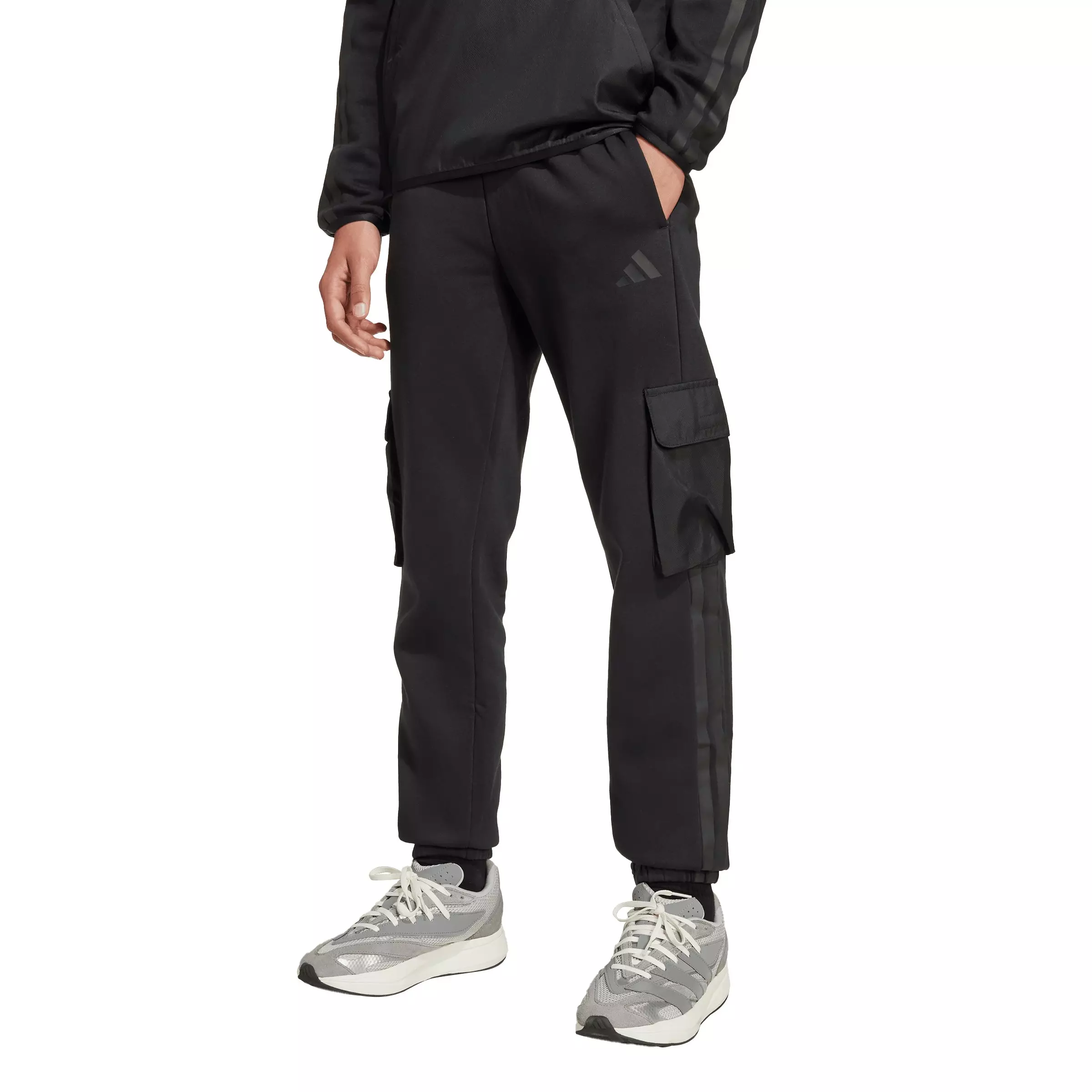 adidas Big Boys' Utility Pack Fleece Cargo Joggers - Black - BLACK