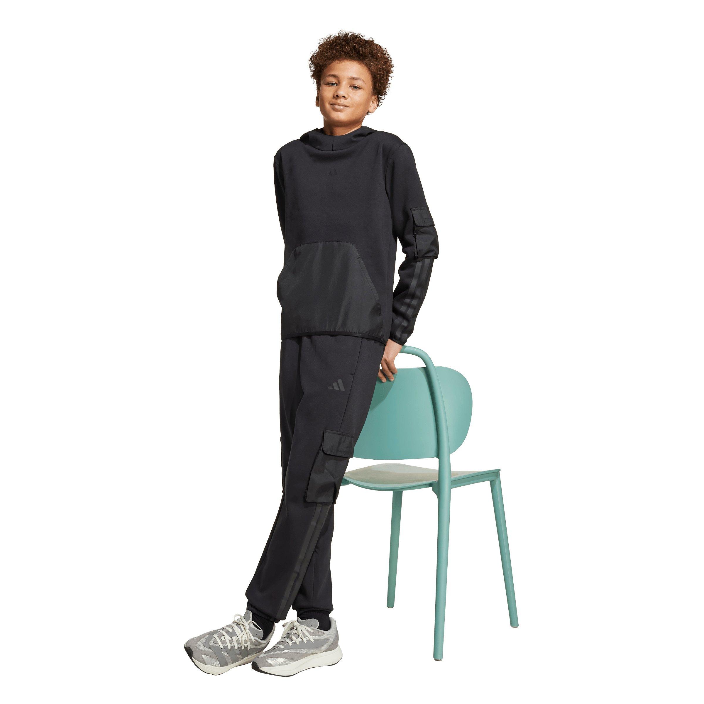 adidas Utility Pack Fleece Big Boys' Black Cargo Joggers