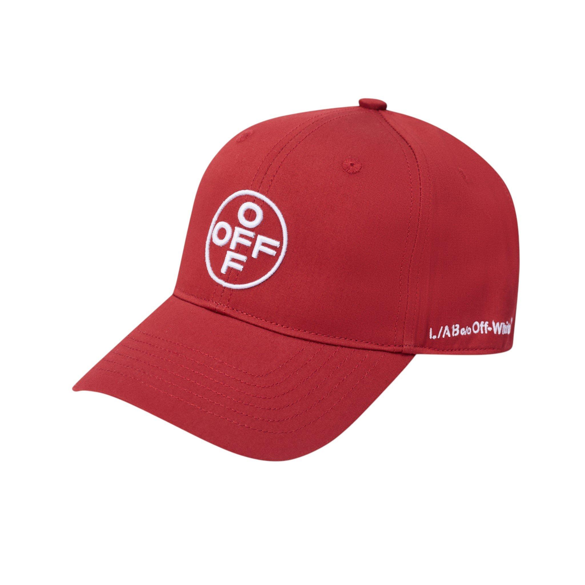 L/AB c/o Off-White Off Embroidered Curved Brim Twill Hat - Red - RED