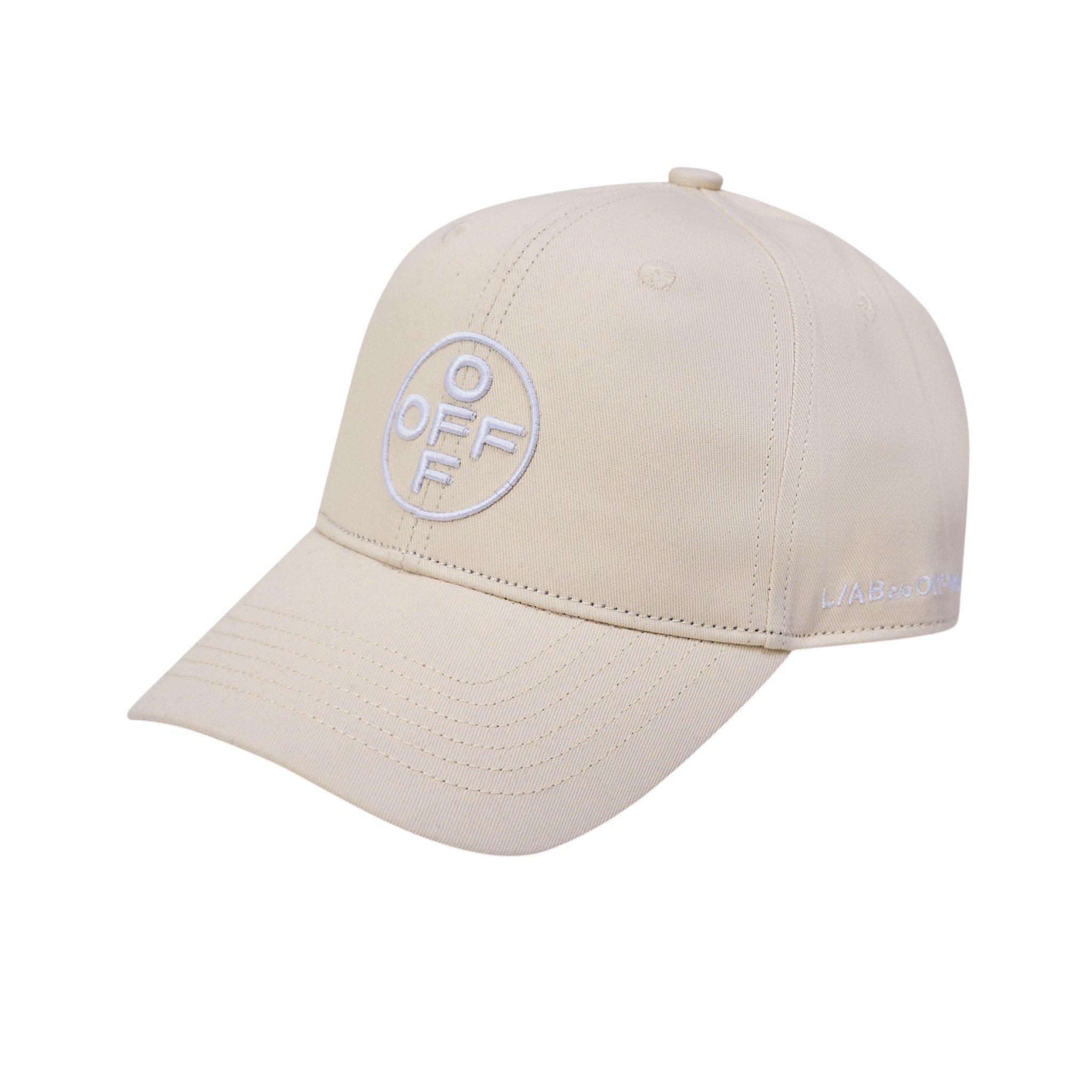 L/AB c/o Off-White Off Embroidered Curved Brim Twill Hat - Cream - CREAM