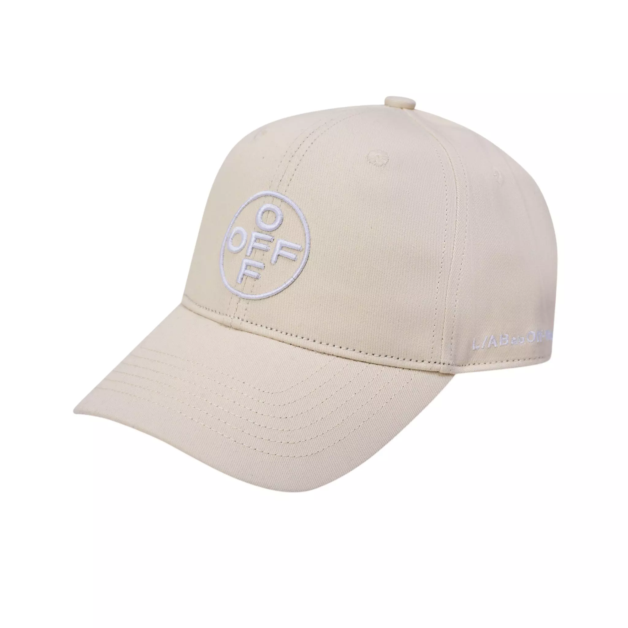 L/AB c/o Off-White Off Embroidered Curved Brim Twill Hat - Cream - CREAM