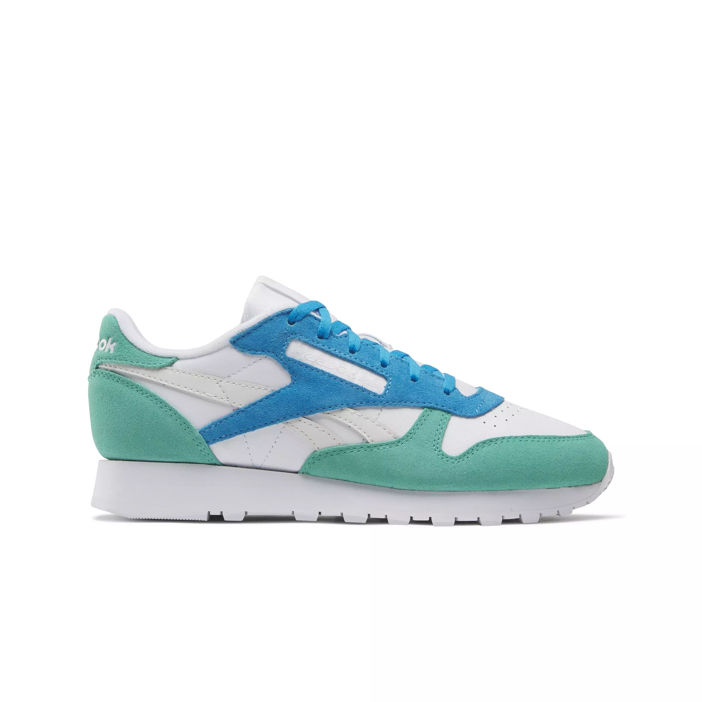 Reebok Classic Leather "White/Unleashed Green/Grey 1" Women's Shoe - WHITE/GREEN/GREY