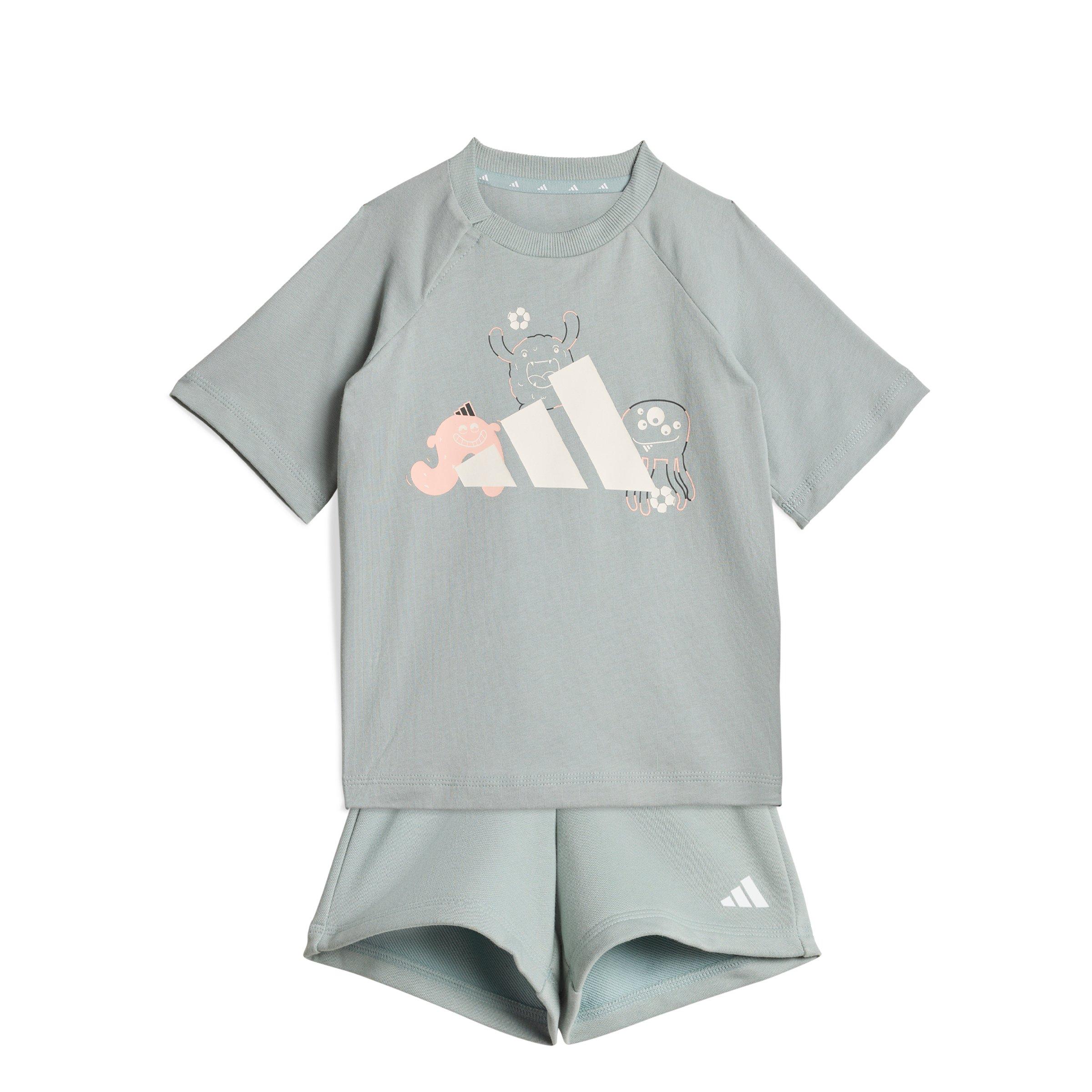adidas Infant Kids' Tiro_Nster T-Shirt and Shorts Set - Light Green - LIGHT GREEN Thumbnail View 1
