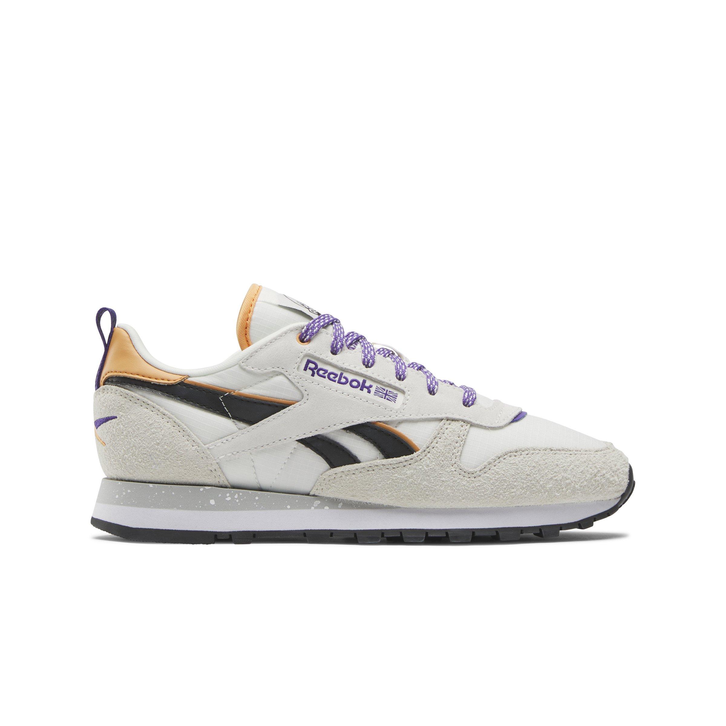 Reebok Classic Leather "Chalk/Alabaster/Dynamic Purple" Women's Shoe - CHALK/ALABASTER/PURPLE Thumbnail View 1