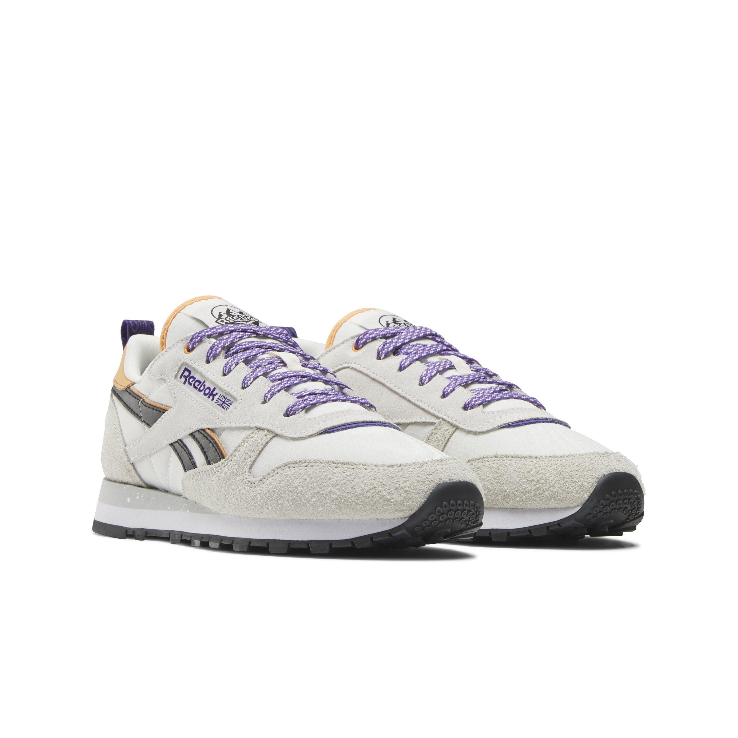 Reebok Classic Leather "Chalk/Alabaster/Dynamic Purple" Women's Shoe - CHALK/ALABASTER/PURPLE Thumbnail View 2