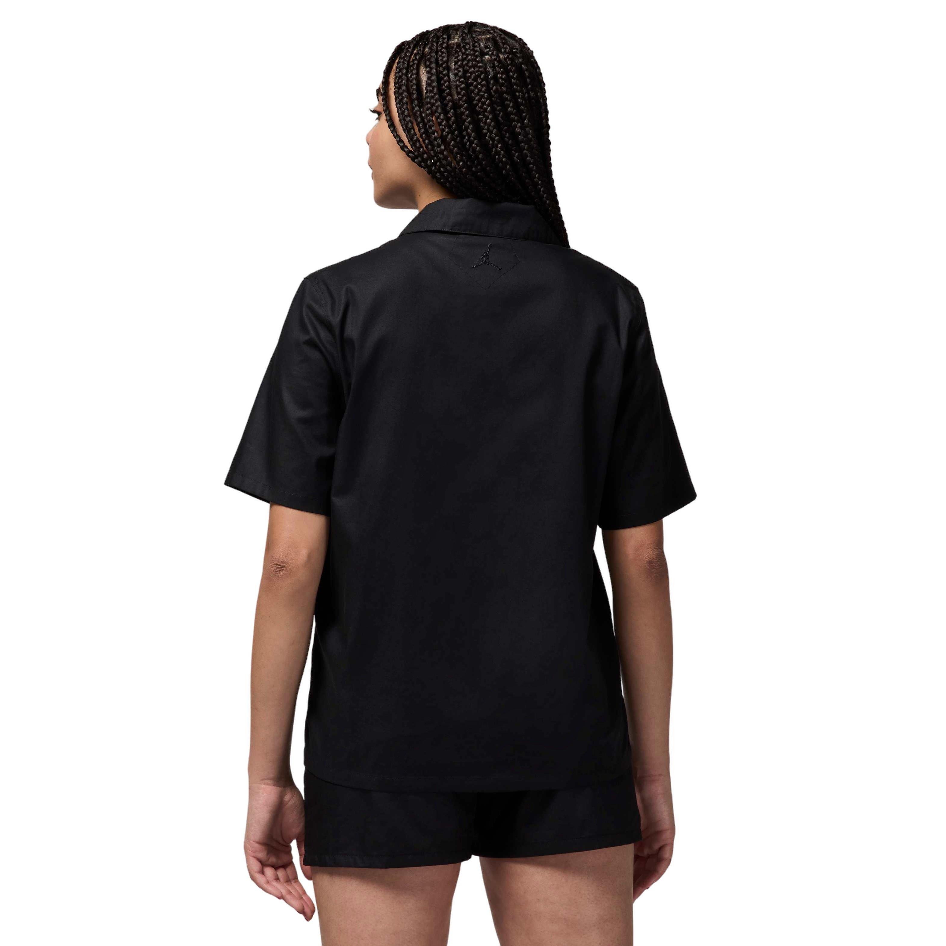Jordan Women's Short-Sleeve Woven Rose Top - BLACK Thumbnail View 2