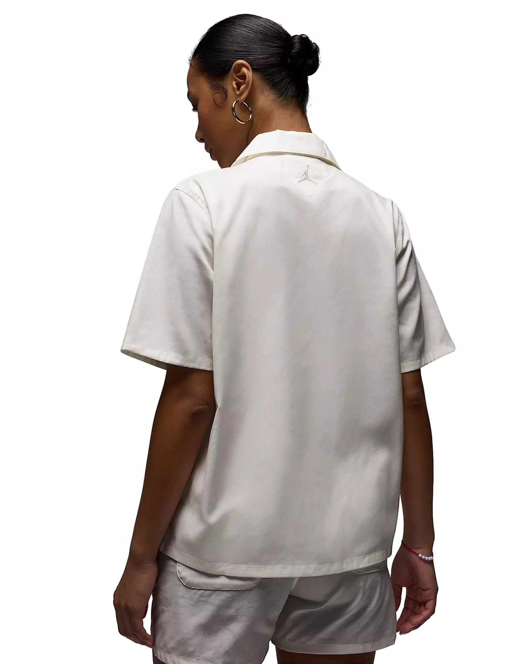 Jordan Women's Short-Sleeve Woven Rose Top - WHITE