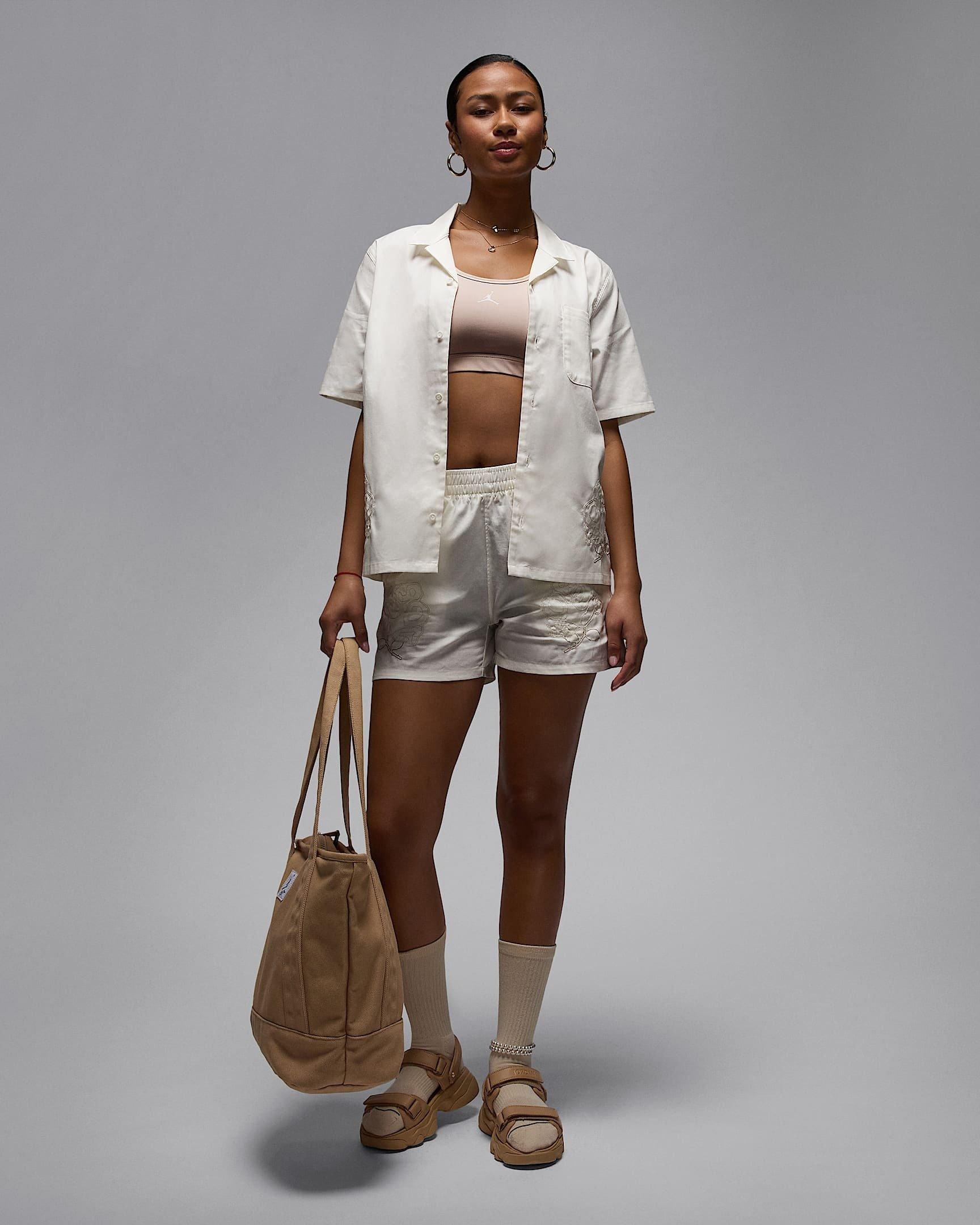 Jordan Women's Short-Sleeve Woven Rose Top - WHITE Thumbnail View 6