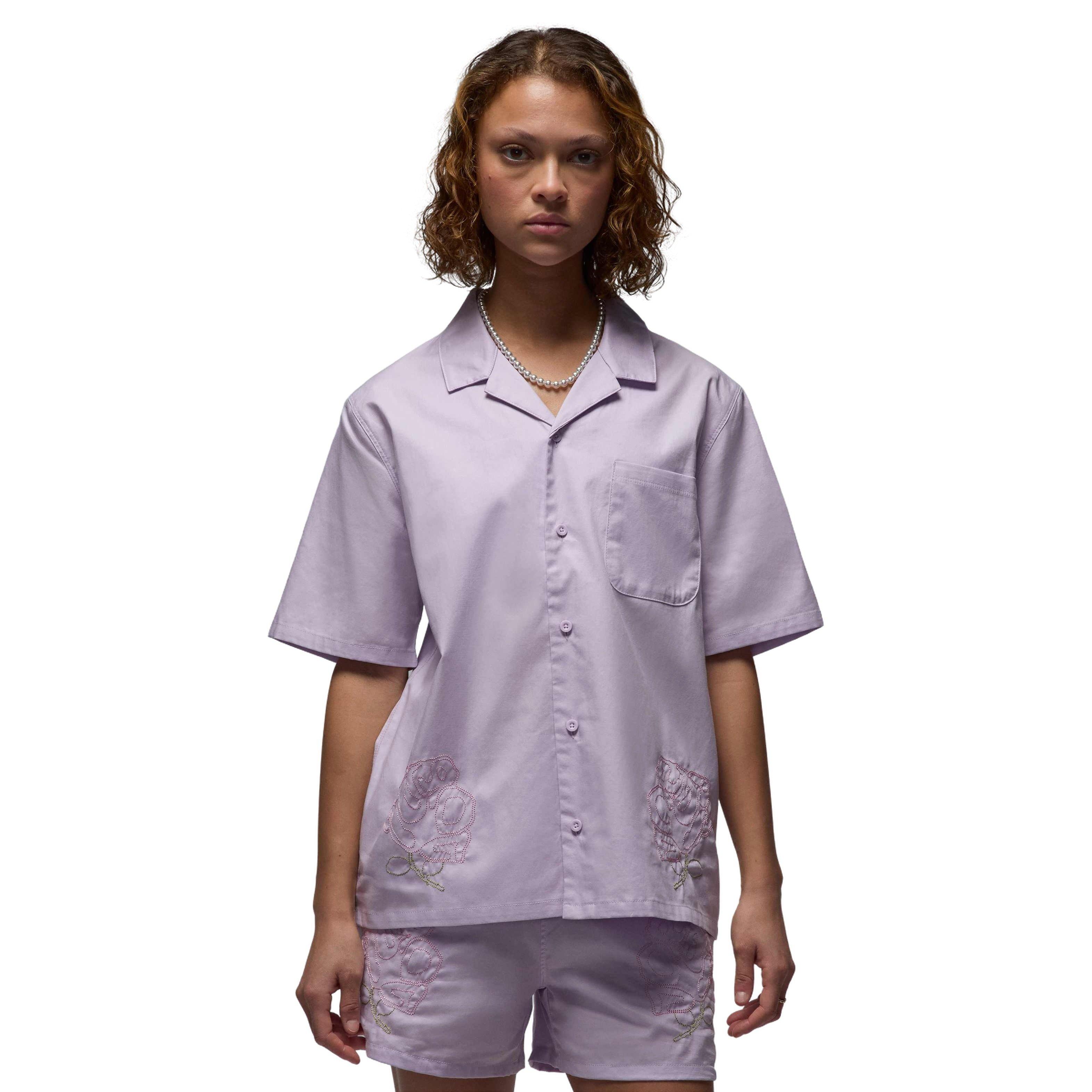 Jordan Women's Short-Sleeve Woven Rose Top - PURPLE Thumbnail View 1