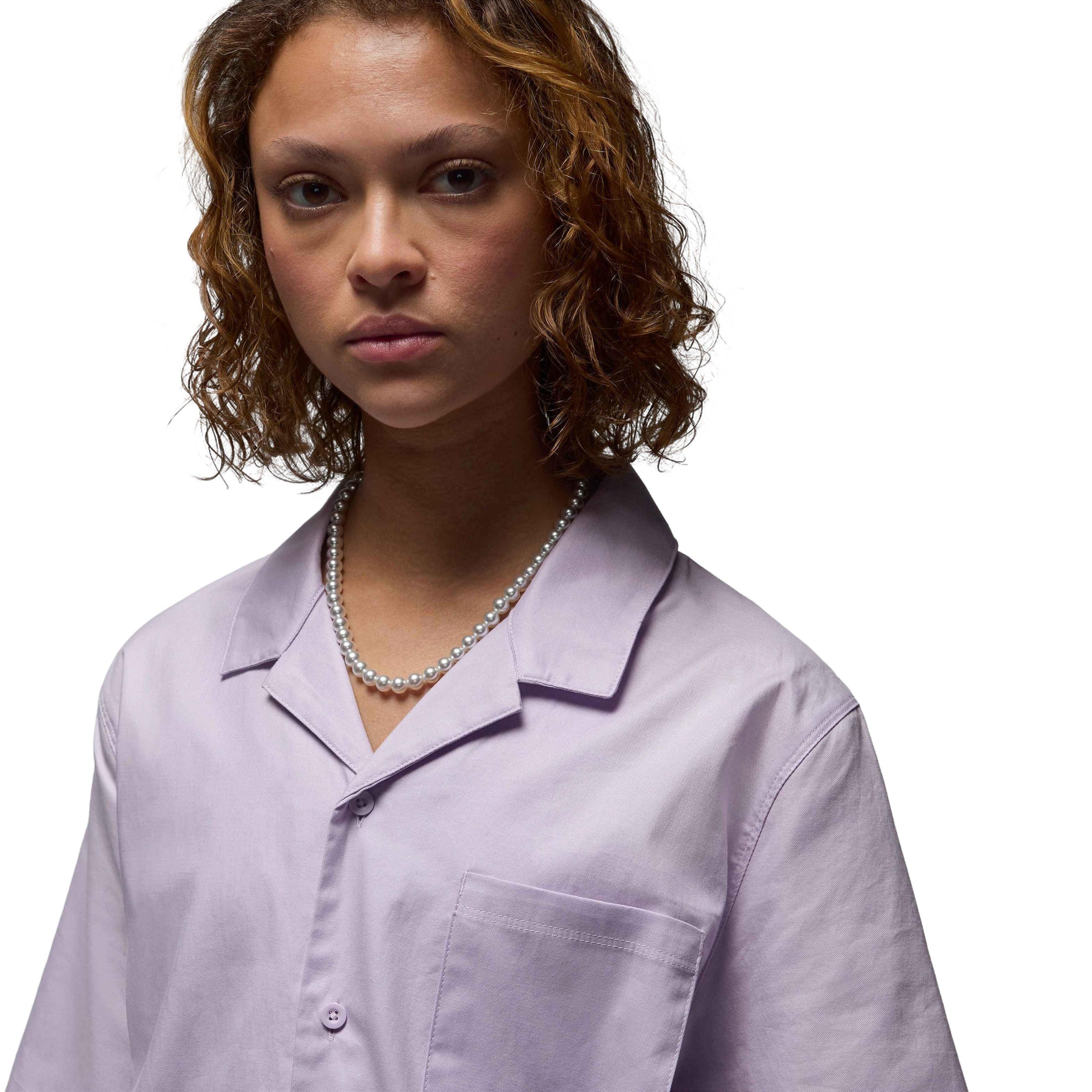 Jordan Women's Short-Sleeve Woven Rose Top - PURPLE Thumbnail View 3