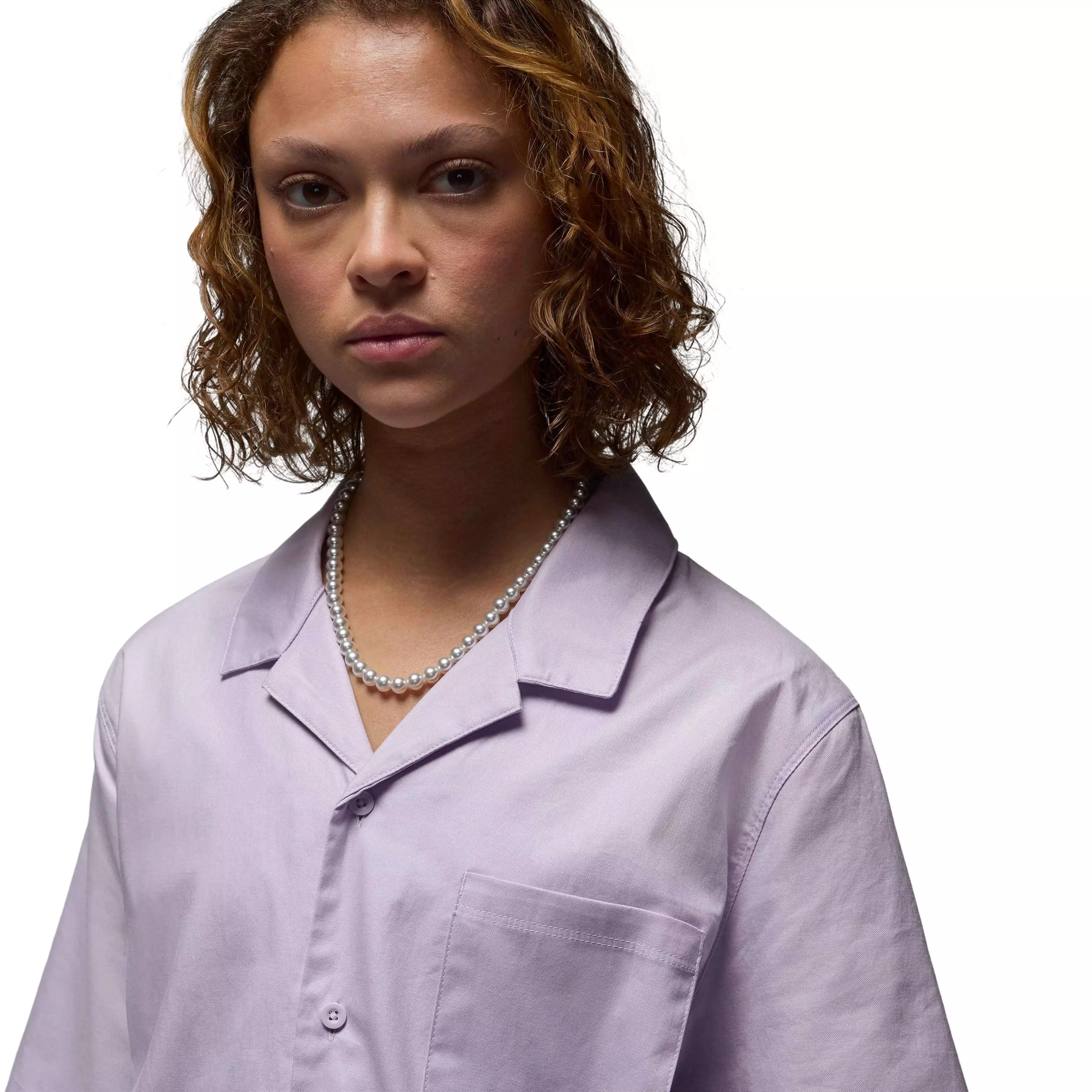 Jordan Women's Short-Sleeve Woven Rose Top - PURPLE