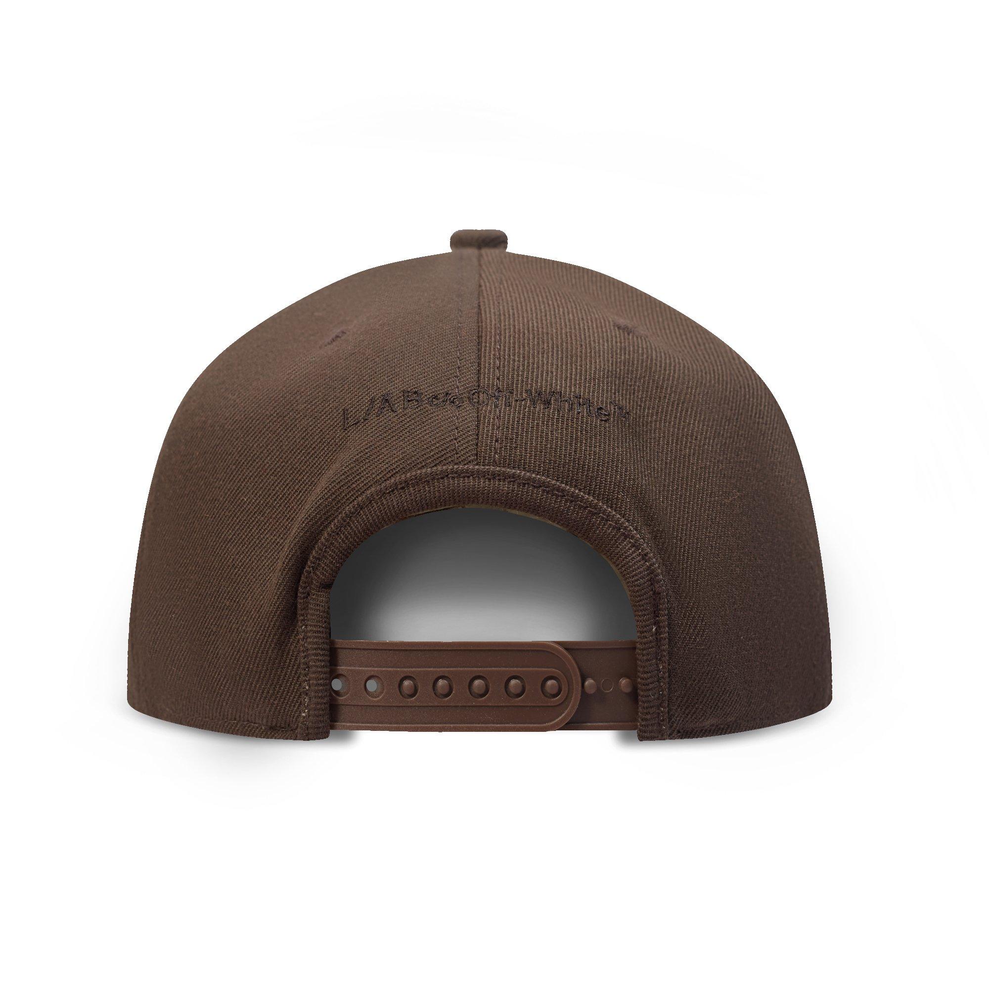 L/AB c/o Off-White Off Embroidered Flat Brim Twill Hat - Brown - BROWN