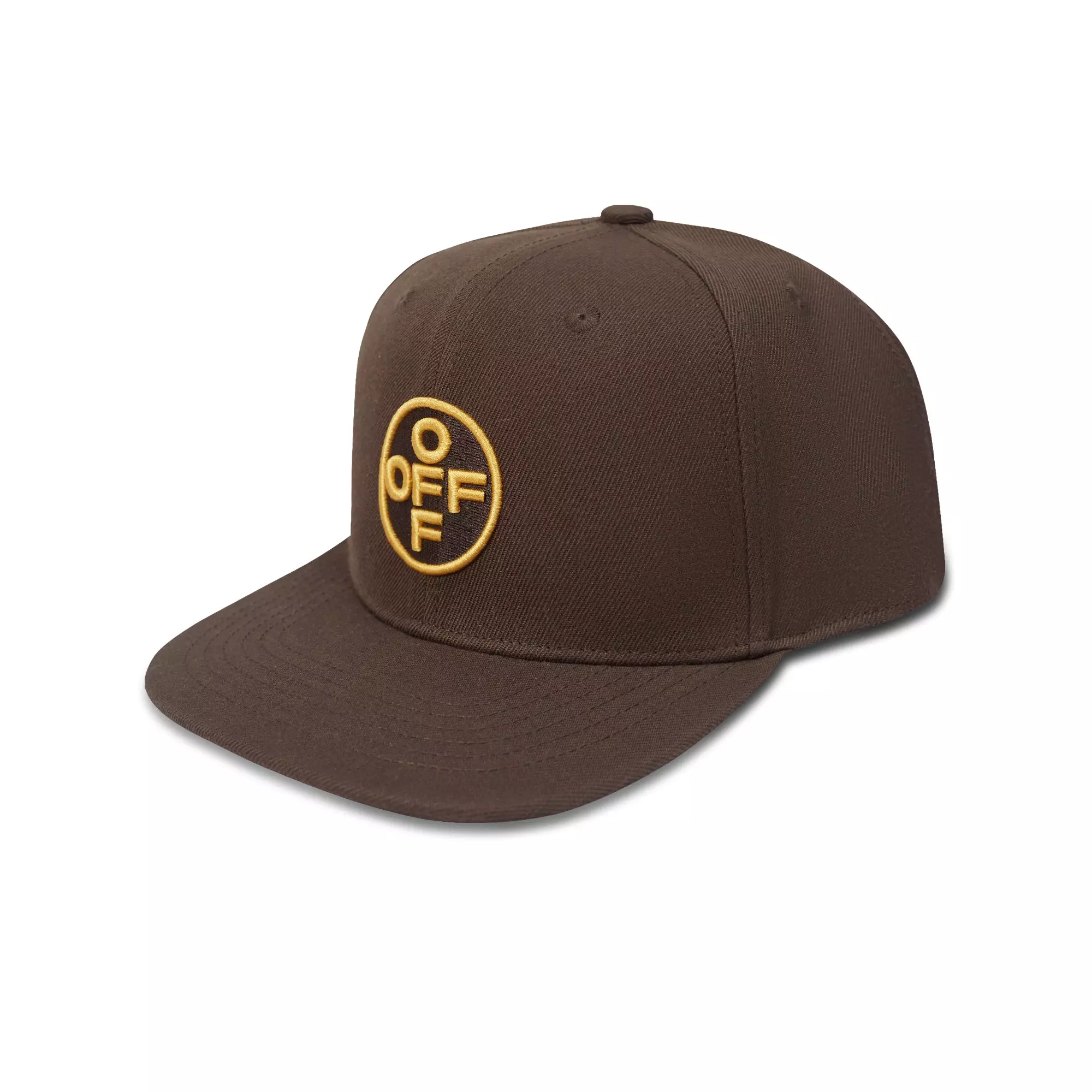 L/AB c/o Off-White Off Embroidered Flat Brim Twill Hat - Brown - BROWN