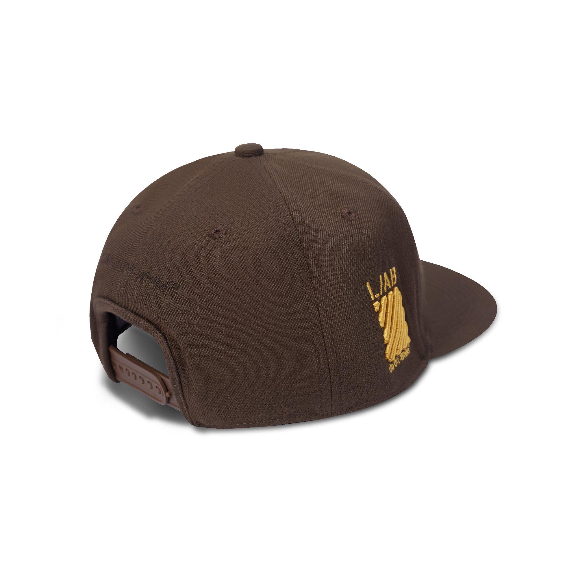 L/AB c/o Off-White Off Embroidered Flat Brim Twill Hat - Brown - BROWN