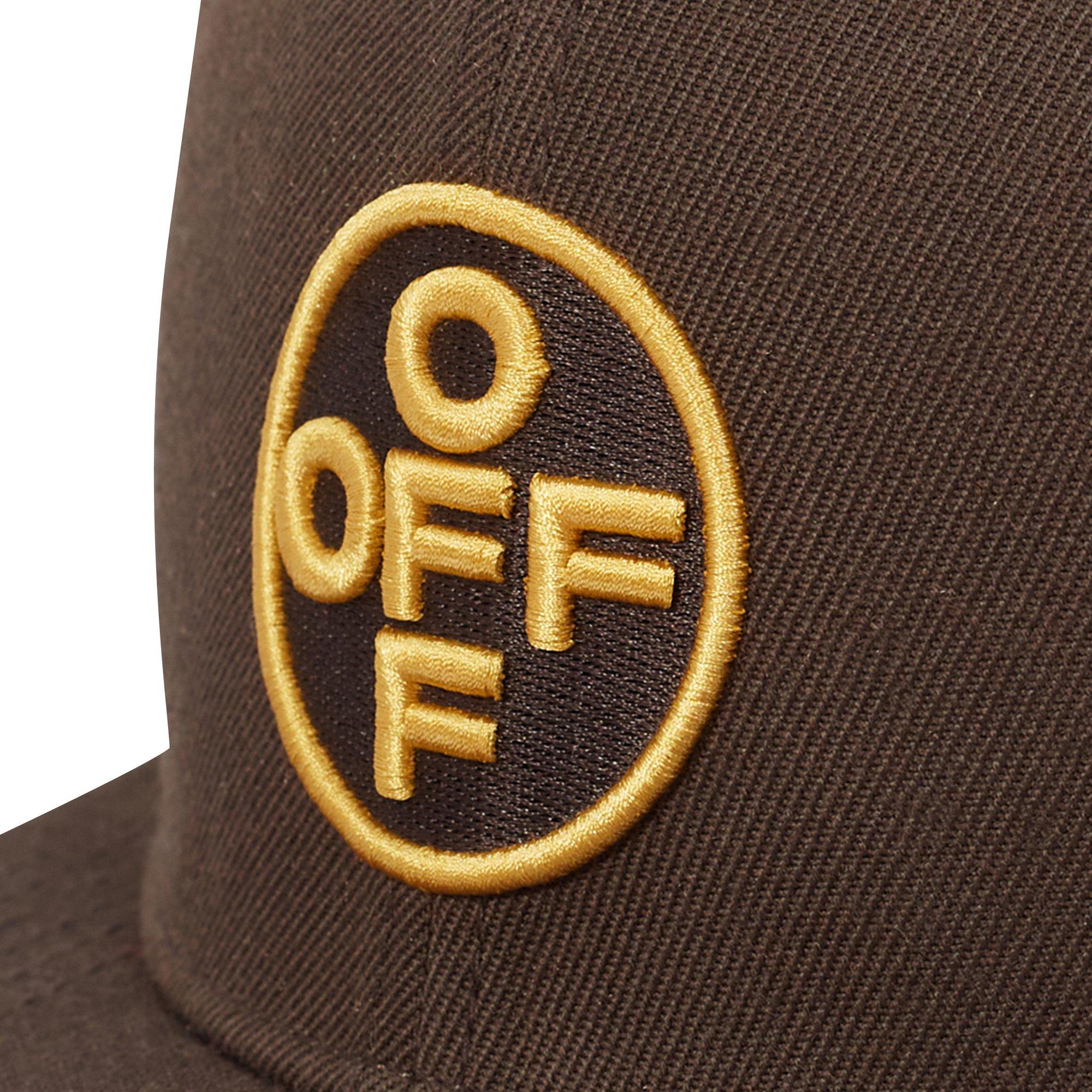 L/AB c/o Off-White Off Embroidered Flat Brim Twill Hat - Brown - BROWN