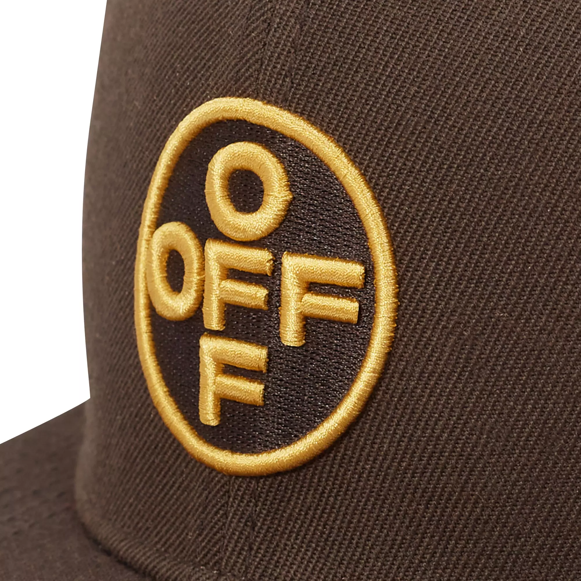 L/AB c/o Off-White Off Embroidered Flat Brim Twill Hat - Brown - BROWN