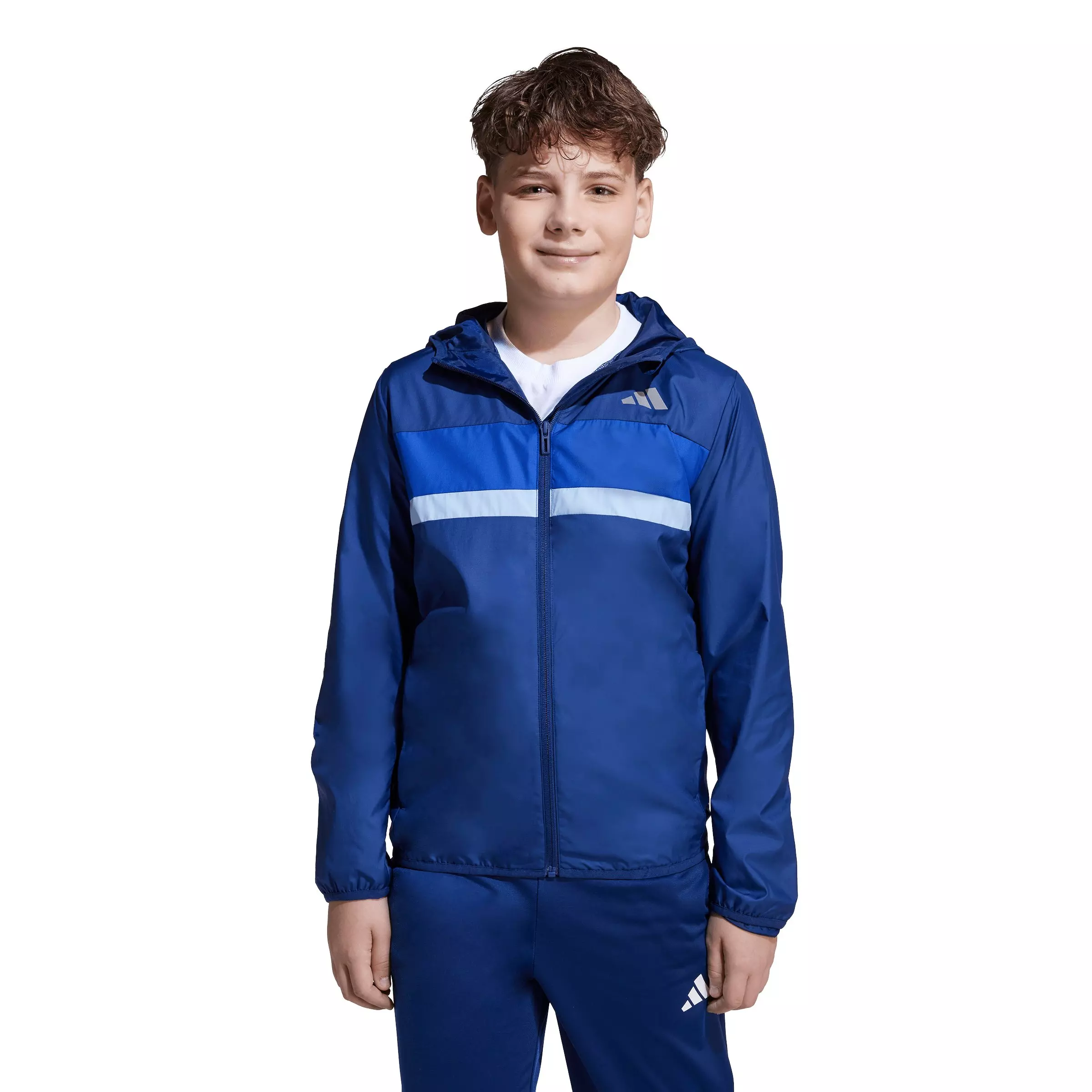 adidas Big Boys' Tiberio Windbreaker - Dark Blue - DARK BLUE