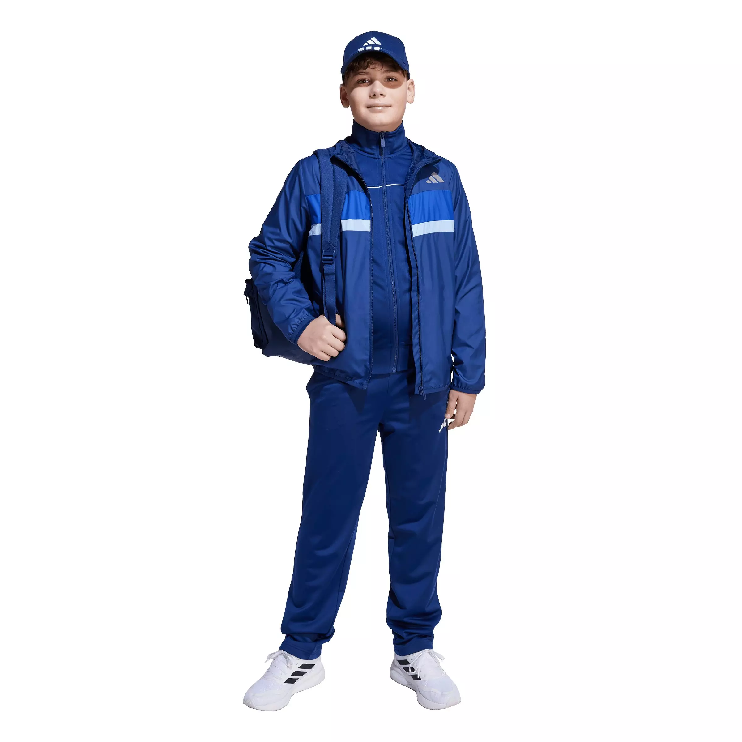 adidas Big Boys' Tiberio Windbreaker - Dark Blue - DARK BLUE