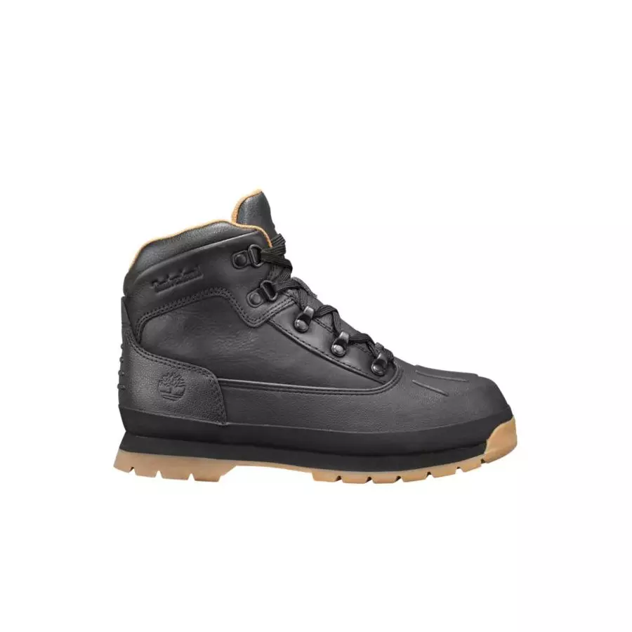 Timberland Shell Toe Euro Hiker Grade School Kids' Boot - BLACK