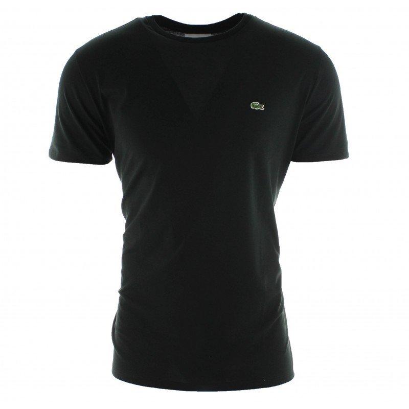 Lacoste Men's Pima Cotton Black Tee - BLACK Thumbnail View 1