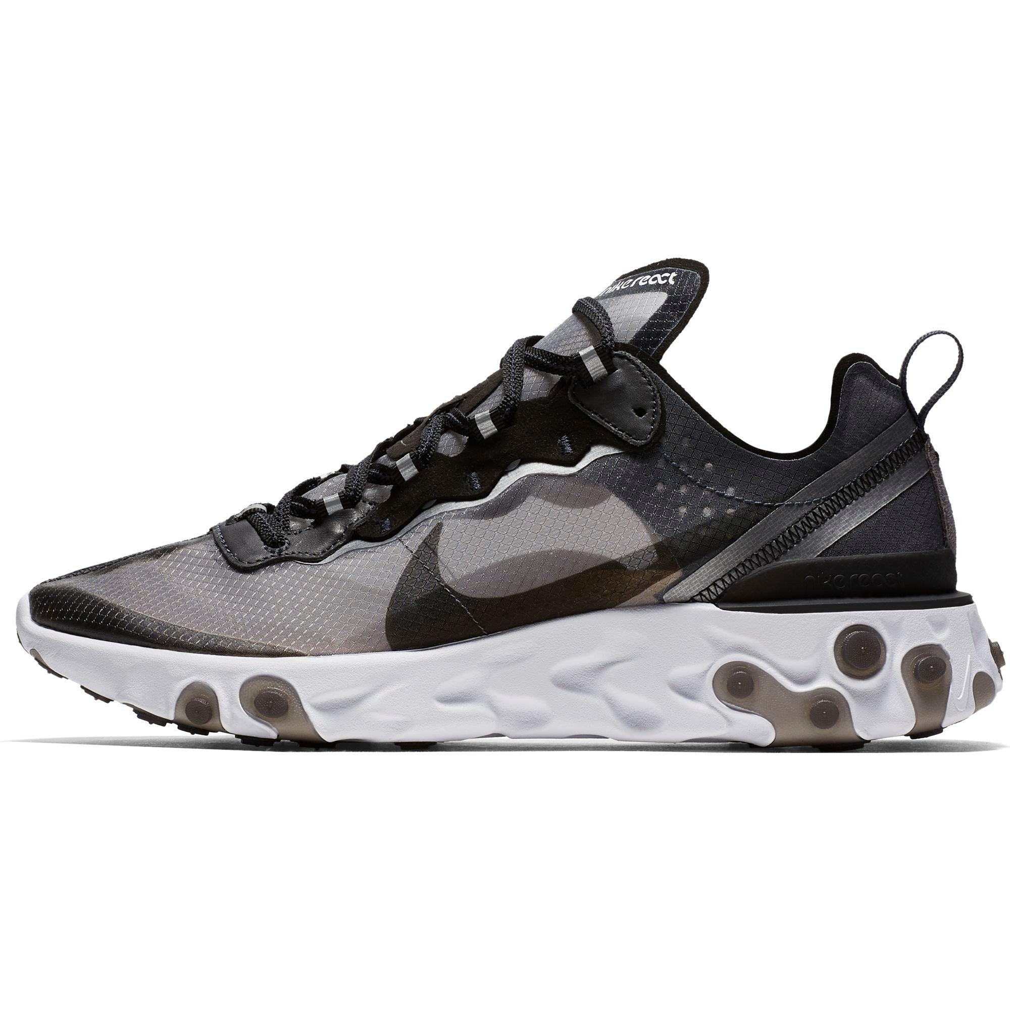 Nike React Element 87 &ldquo;Anthracite/Black/White" Gradeschool Kids' Shoe - BLACK Thumbnail View 4