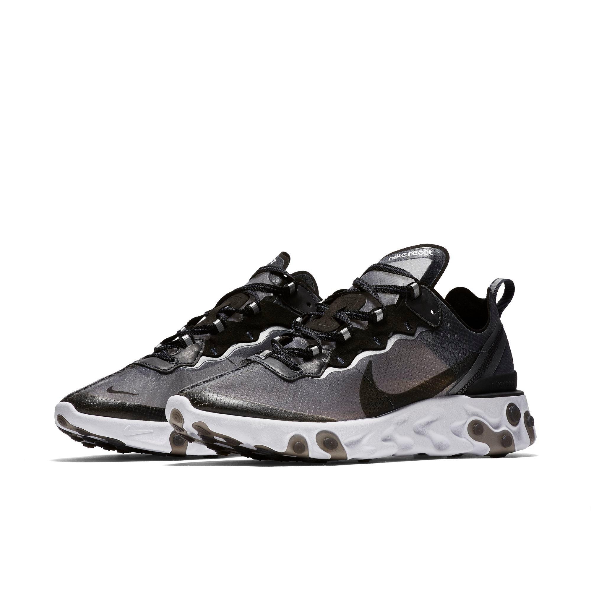 Nike React Element 87 &ldquo;Anthracite/Black/White" Gradeschool Kids' Shoe - BLACK Thumbnail View 3