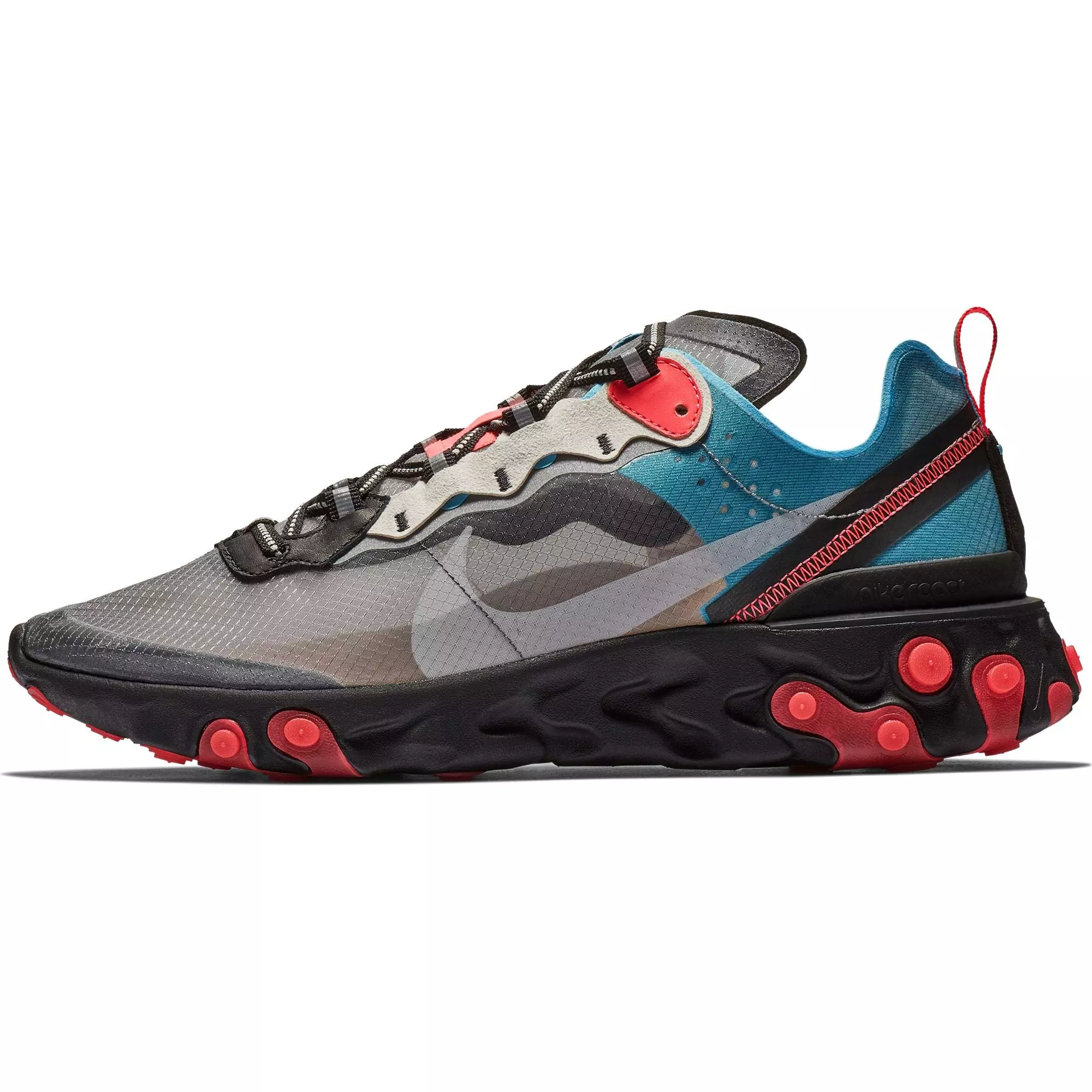 Nike React Element 87 &ldquo;Black/Cool Grey/Blue Chill/Solar Red&rdquo; Men's Shoe - BLACK