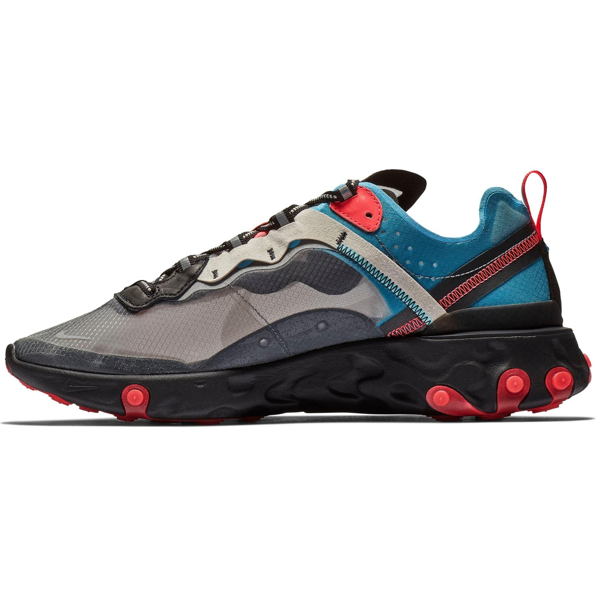 Nike React Element 87 &ldquo;Black/Cool Grey/Blue Chill/Solar Red&rdquo; Men's Shoe - BLACK Thumbnail View 5