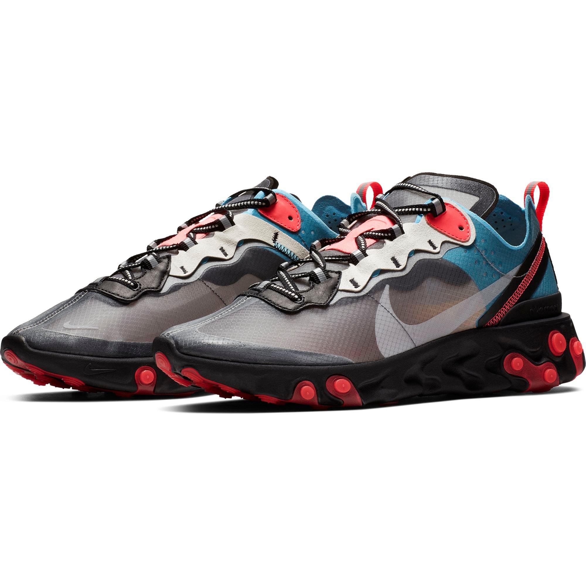 Nike React Element 87 Black Cool Gray Blue Chill Solar Red Size 10 Men\'s Nike React Element 87 “Black/Cool Grey/Blue Chill/Solar Red  main image 2
