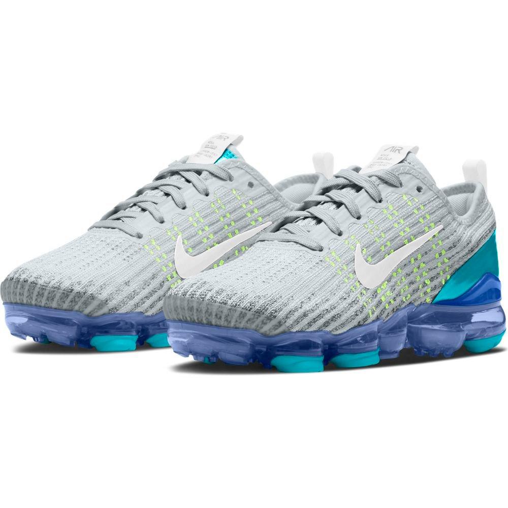 Nike Air Vapormax Flyknit 3 "Pure Platinum/White/Oracle Aqua" Grade School Kid's Shoe - GREY Thumbnail View 3