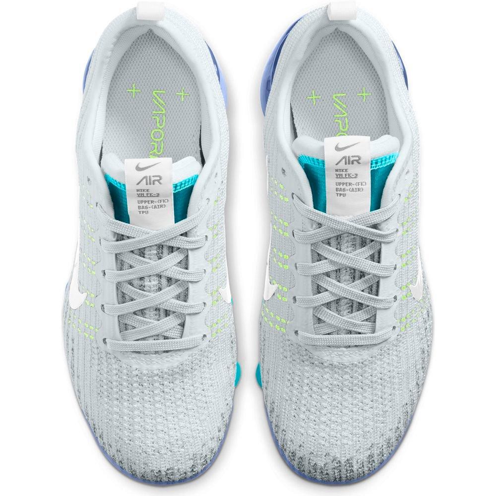 Nike Air Vapormax Flyknit 3 "Pure Platinum/White/Oracle Aqua" Grade School Kid's Shoe - GREY Thumbnail View 4