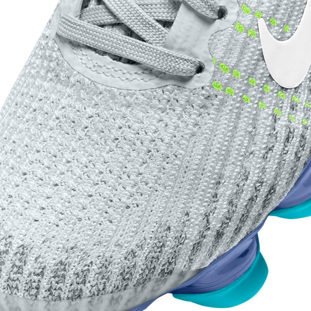 Nike Air Vapormax Flyknit 3 "Pure Platinum/White/Oracle Aqua" Grade School Kid's Shoe - GREY Thumbnail View 7