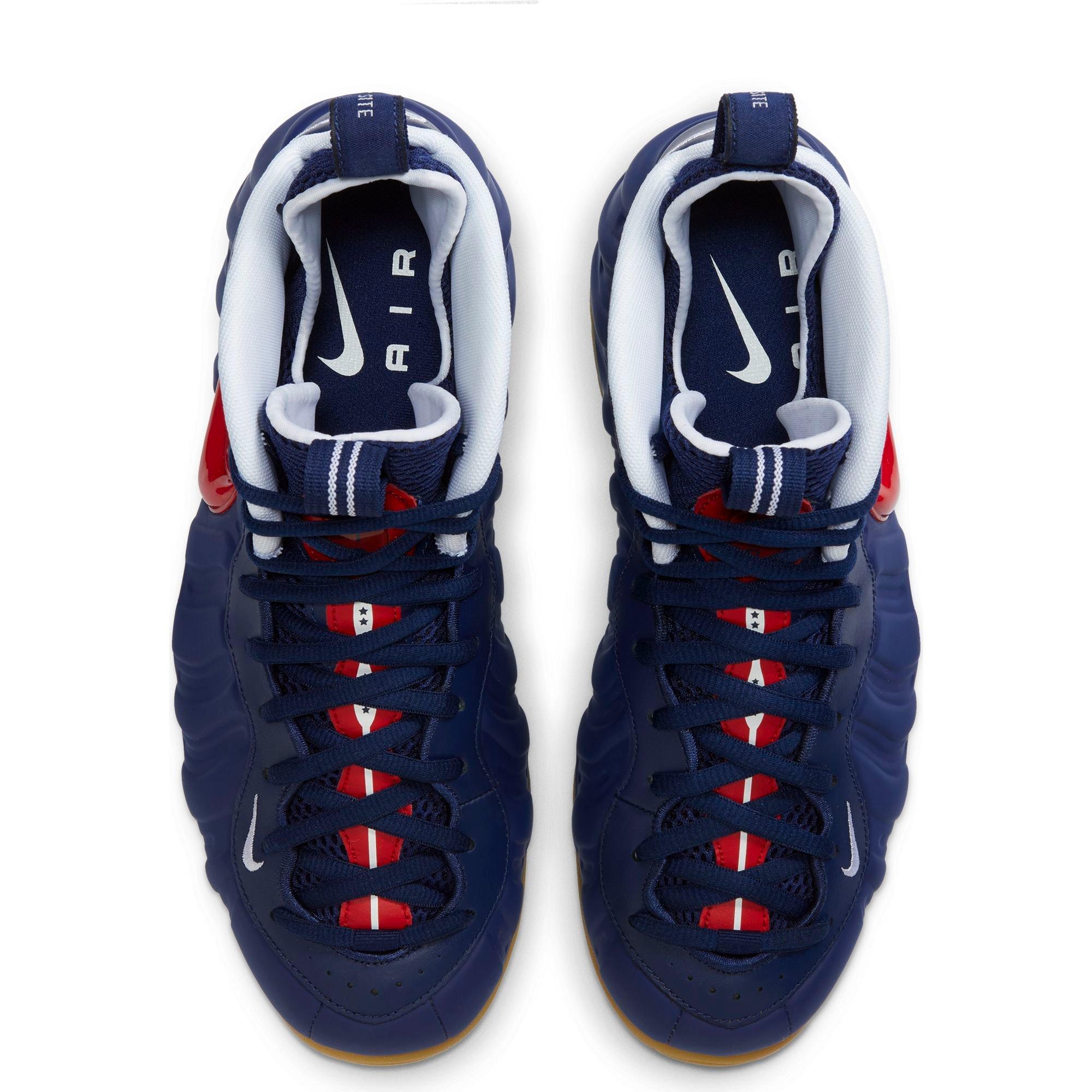 red blue and white foamposites