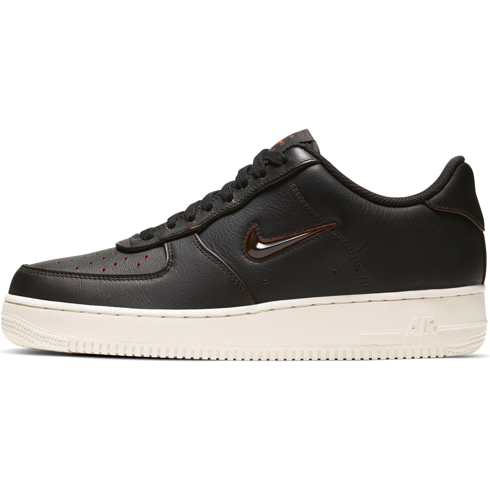 Nike Air Force 1 '07 Jewel Premium "Black/Safety Orange" Men's Shoe - BLACK Thumbnail View 8