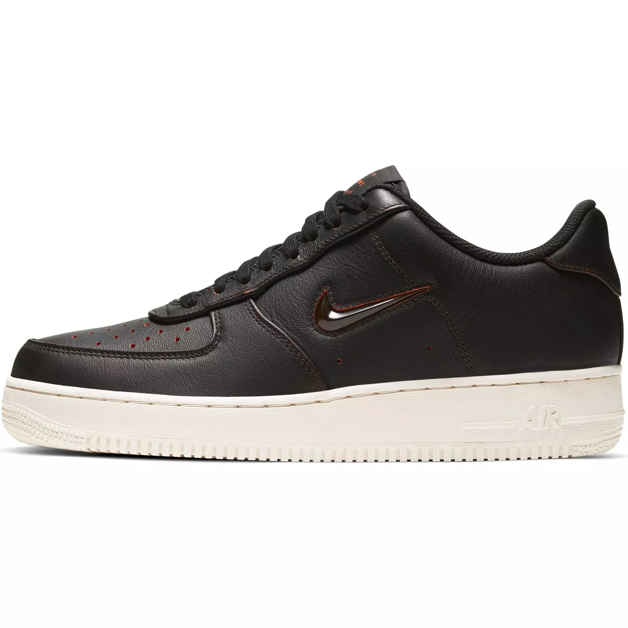Nike Air Force 1 '07 Jewel Premium "Black/Safety Orange" Men's Shoe - BLACK