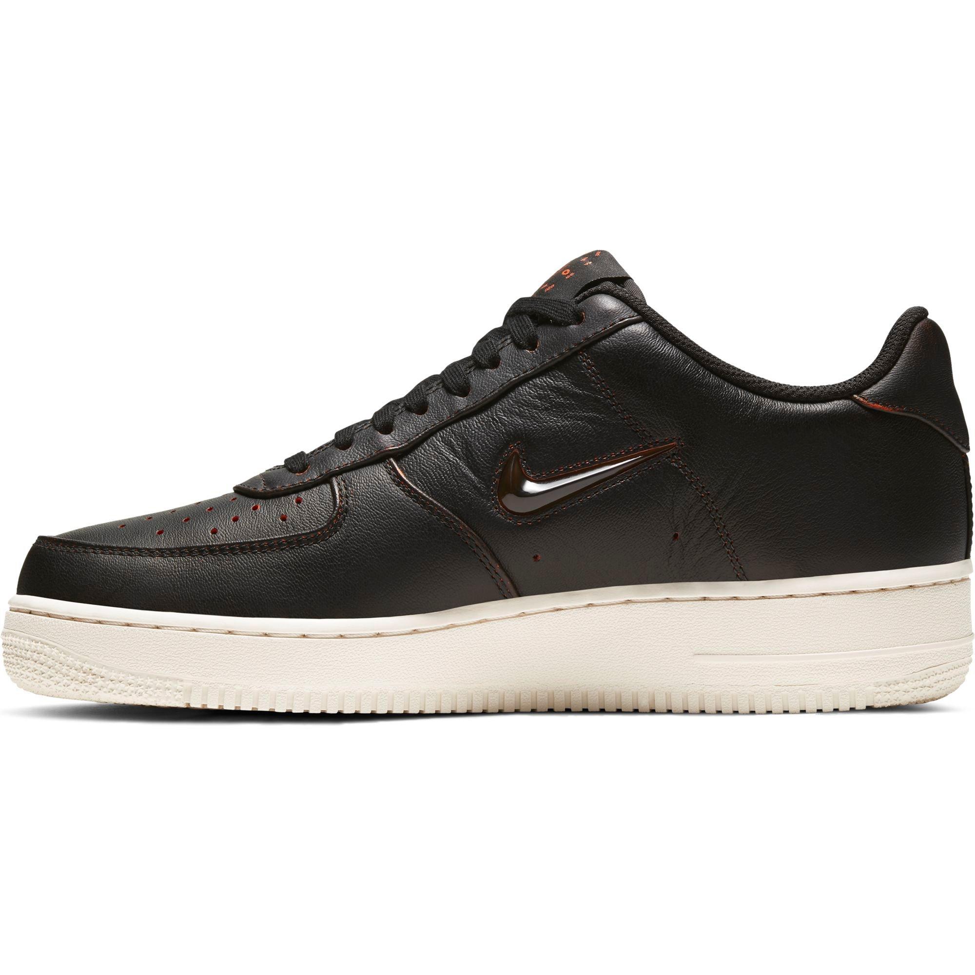 Nike Air Force 1 '07 Jewel Premium "Black/Safety Orange" Men's Shoe - BLACK Thumbnail View 9