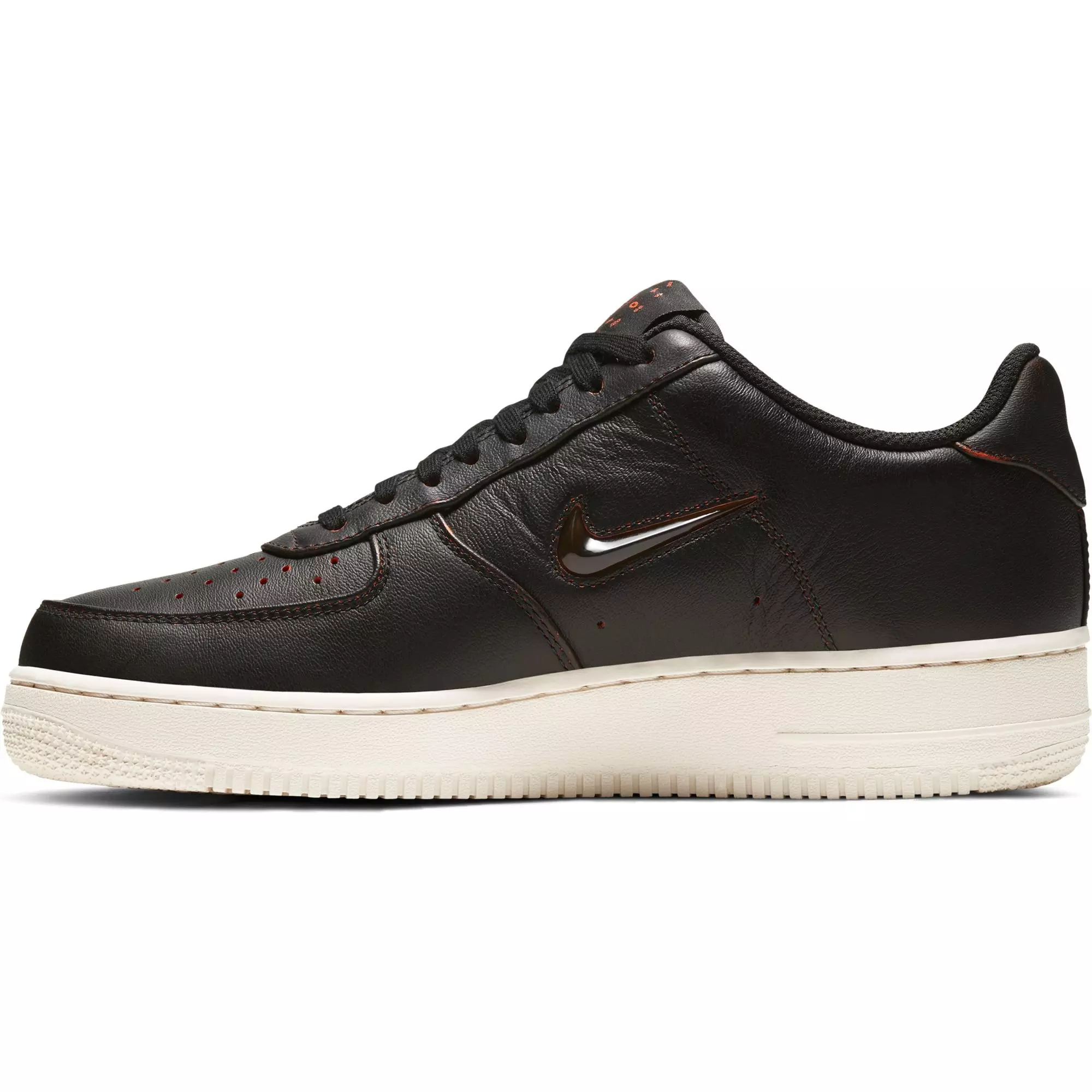 Nike Air Force 1 '07 Jewel Premium "Black/Safety Orange" Men's Shoe - BLACK