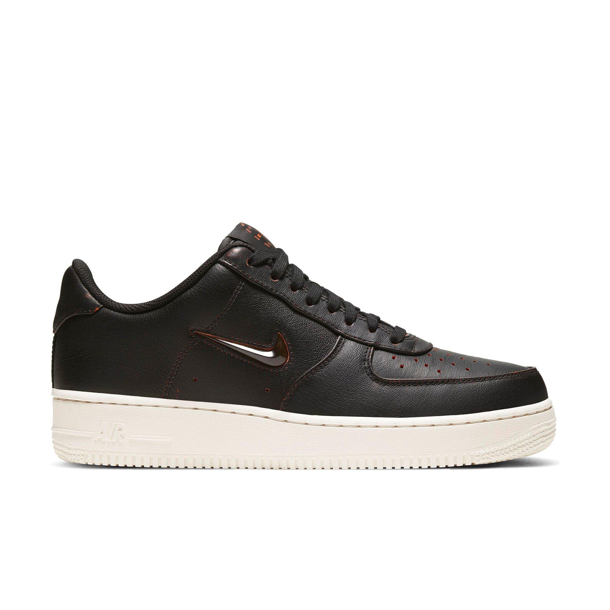 Nike Air Force 1 '07 Jewel Premium "Black/Safety Orange" Men's Shoe - BLACK Thumbnail View 1