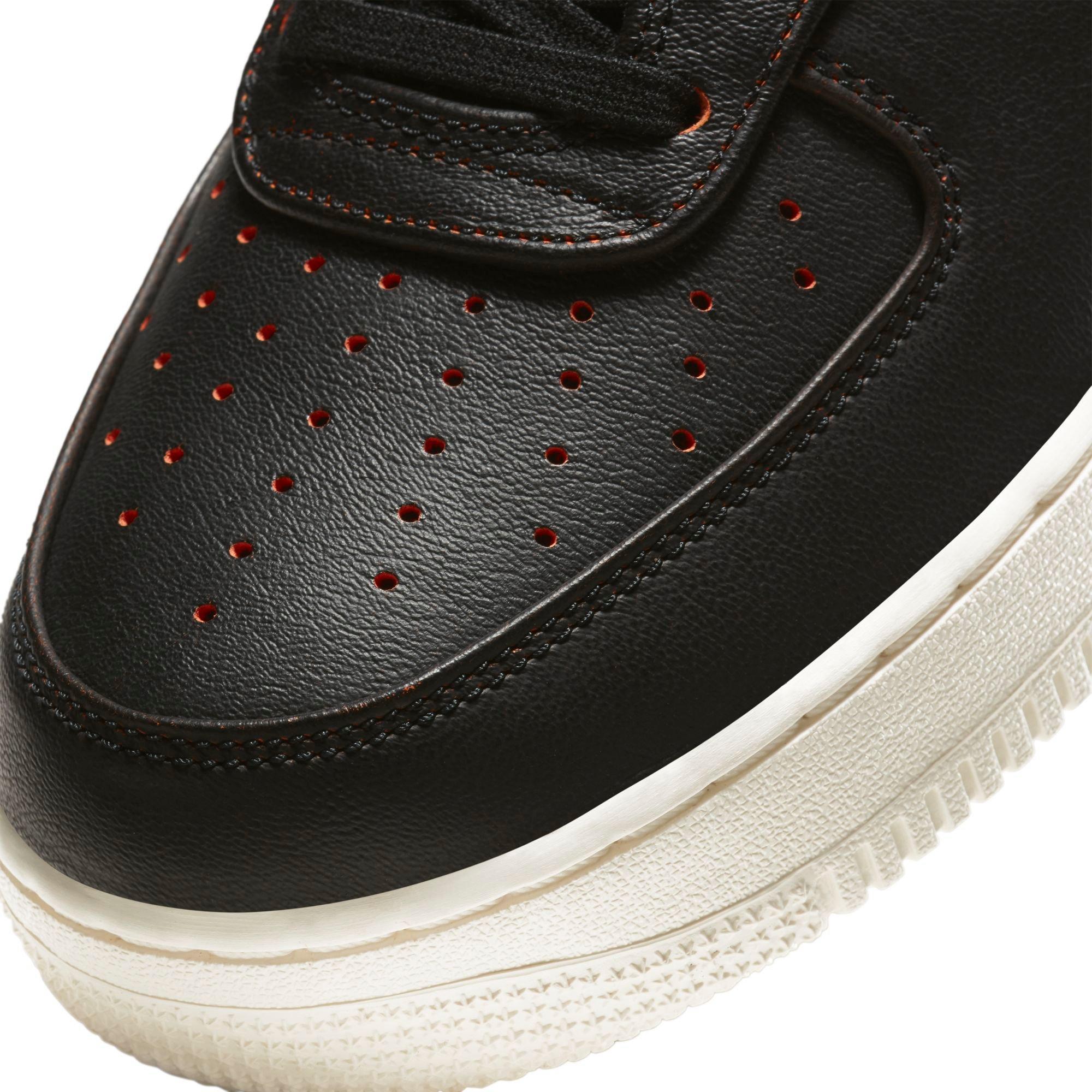 Nike Air Force 1 '07 Jewel Premium "Black/Safety Orange" Men's Shoe - BLACK Thumbnail View 6