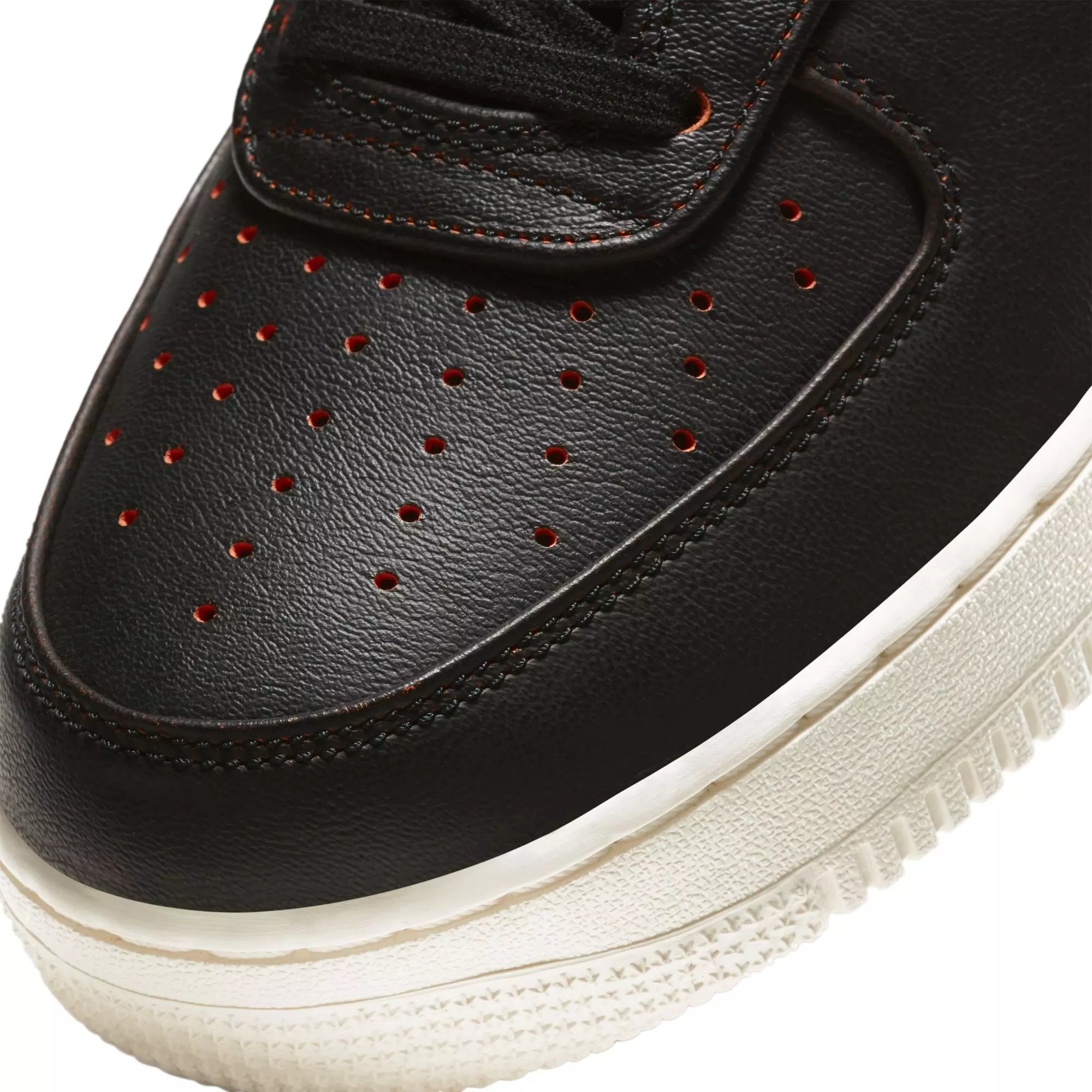 Nike Air Force 1 '07 Jewel Premium "Black/Safety Orange" Men's Shoe - BLACK