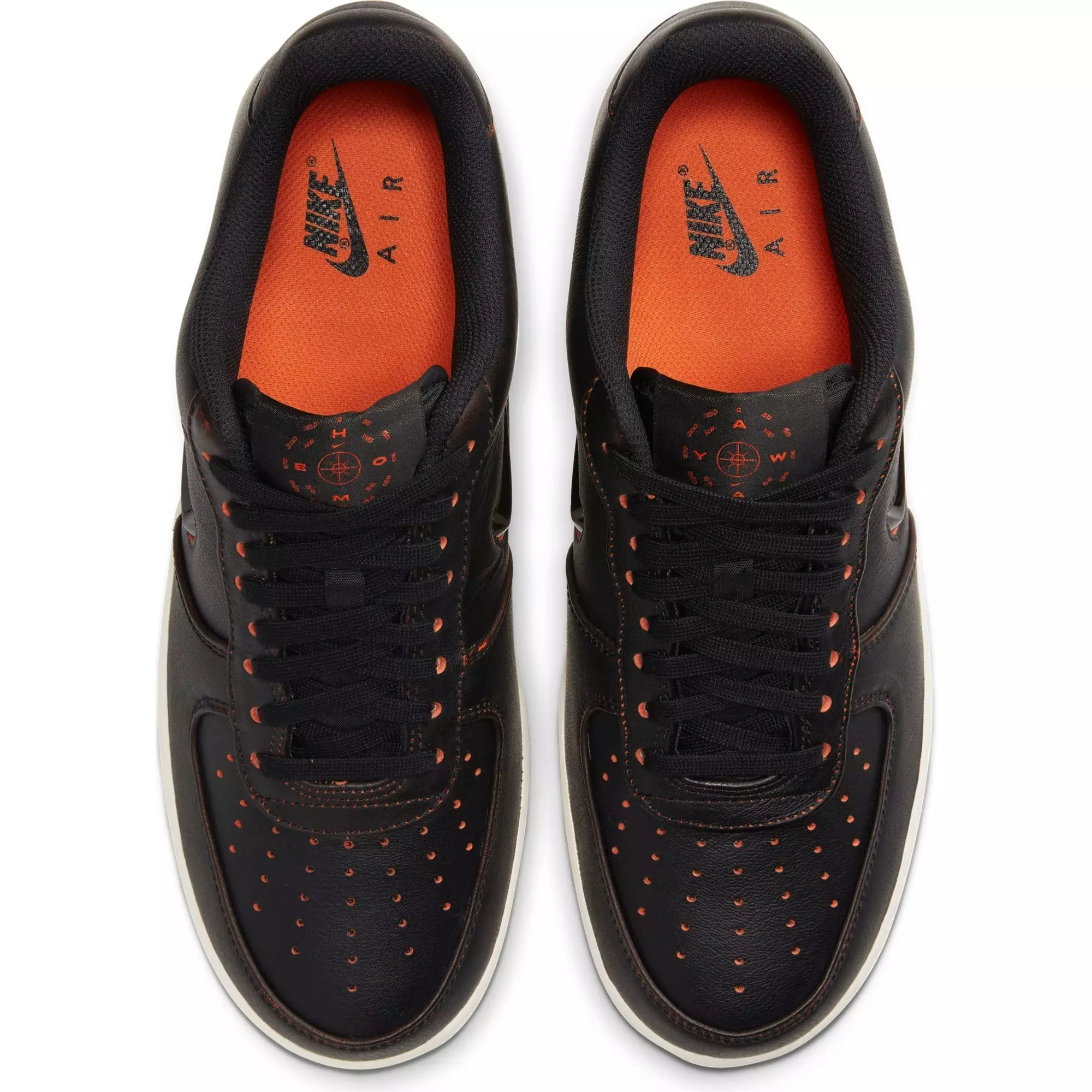 Nike Air Force 1 '07 Jewel Premium "Black/Safety Orange" Men's Shoe - BLACK