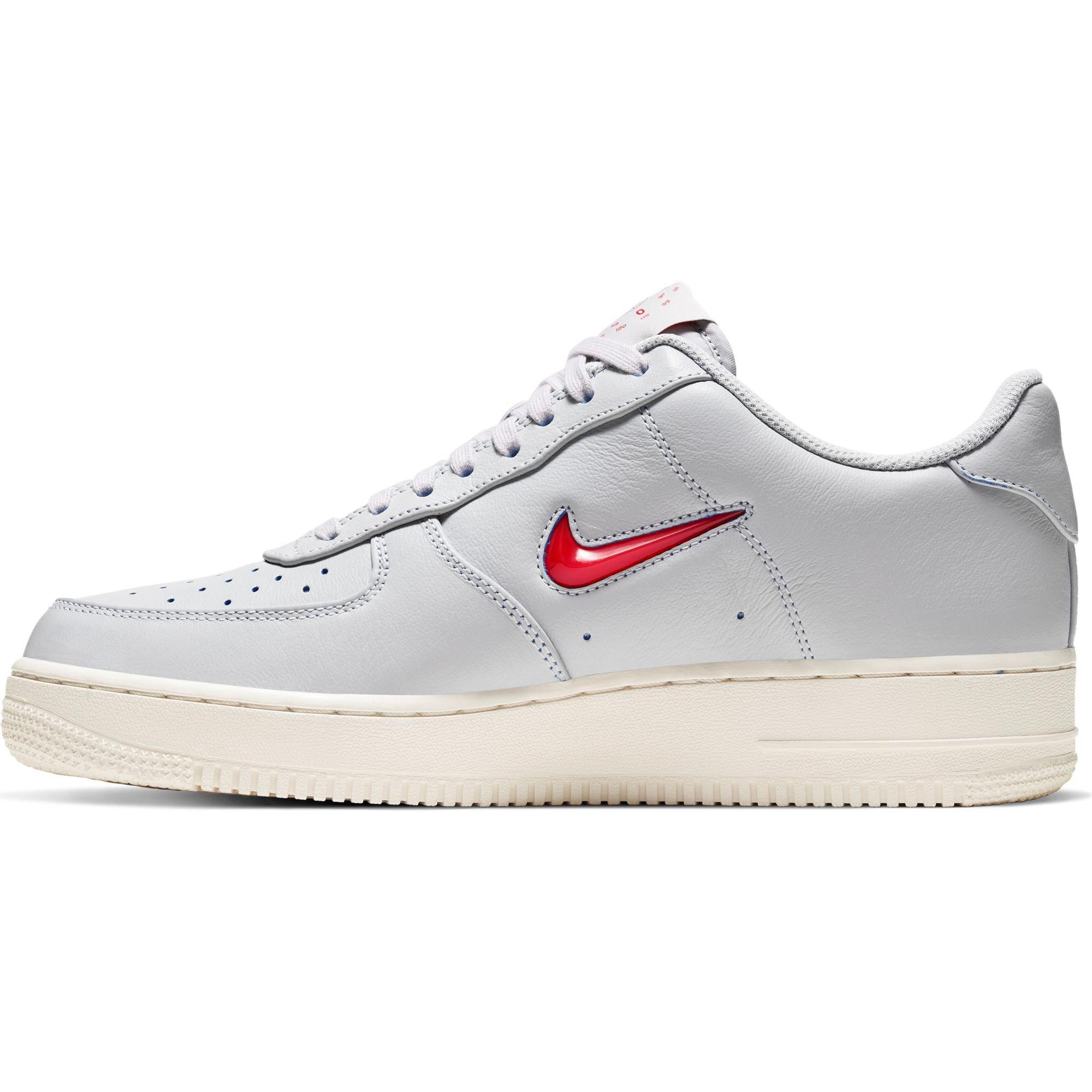 Nike Air Force 1 '07 Jewel Premium "Vast Grey/Challenge Red" Men's Shoe - BLACK Thumbnail View 9