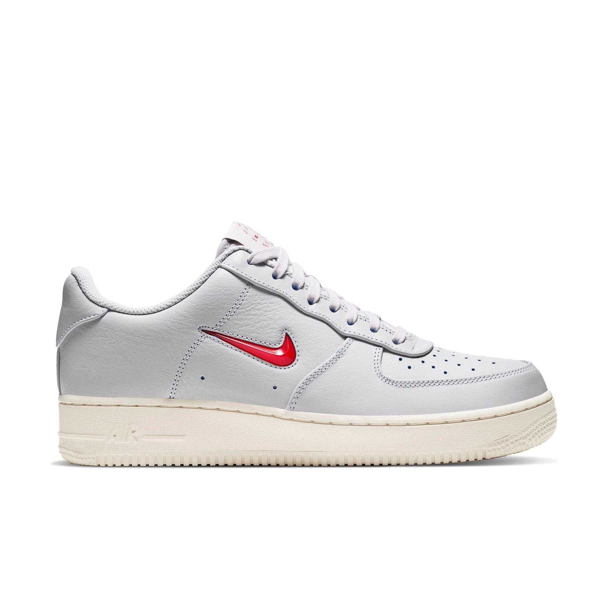 Nike Air Force 1 '07 Jewel Premium "Vast Grey/Challenge Red" Men's Shoe - BLACK Thumbnail View 1