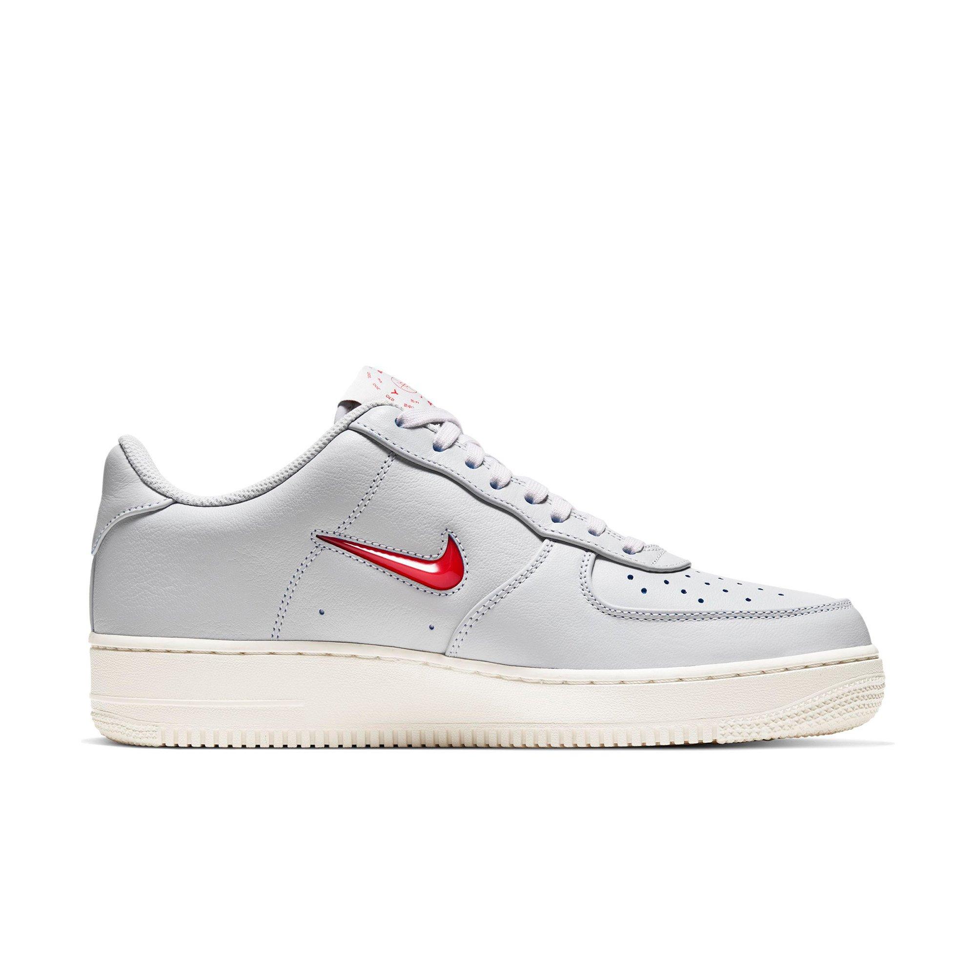 Nike Air Force 1 '07 Jewel Premium "Vast Grey/Challenge Red" Men's Shoe - BLACK Thumbnail View 2
