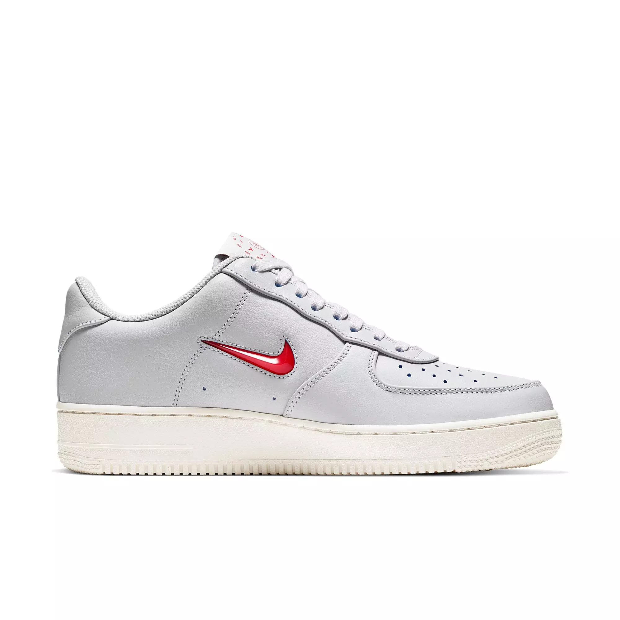 Nike Air Force 1 '07 Jewel Premium "Vast Grey/Challenge Red" Men's Shoe - BLACK