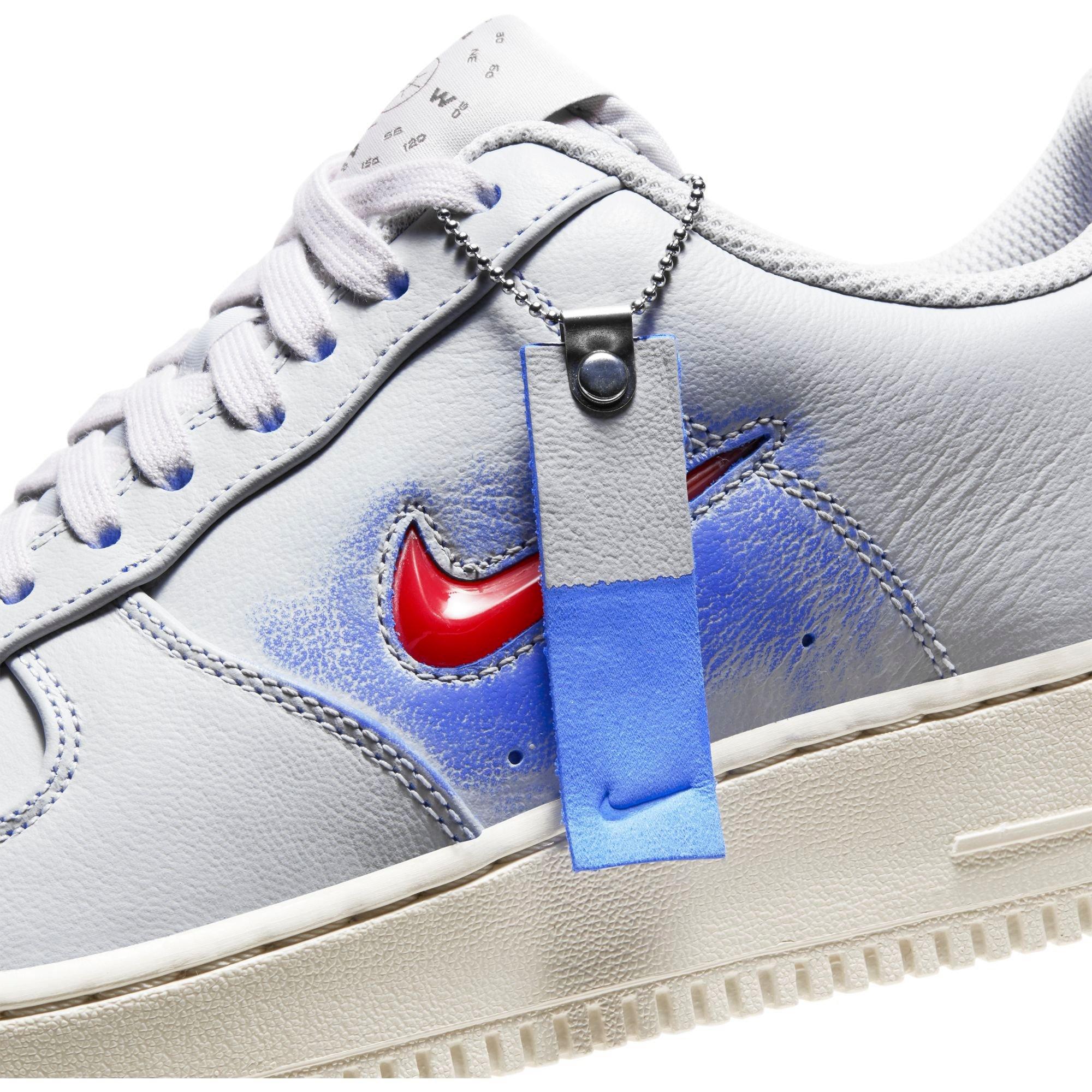 Nike Air Force 1 '07 Jewel Premium "Vast Grey/Challenge Red" Men's Shoe - BLACK Thumbnail View 3